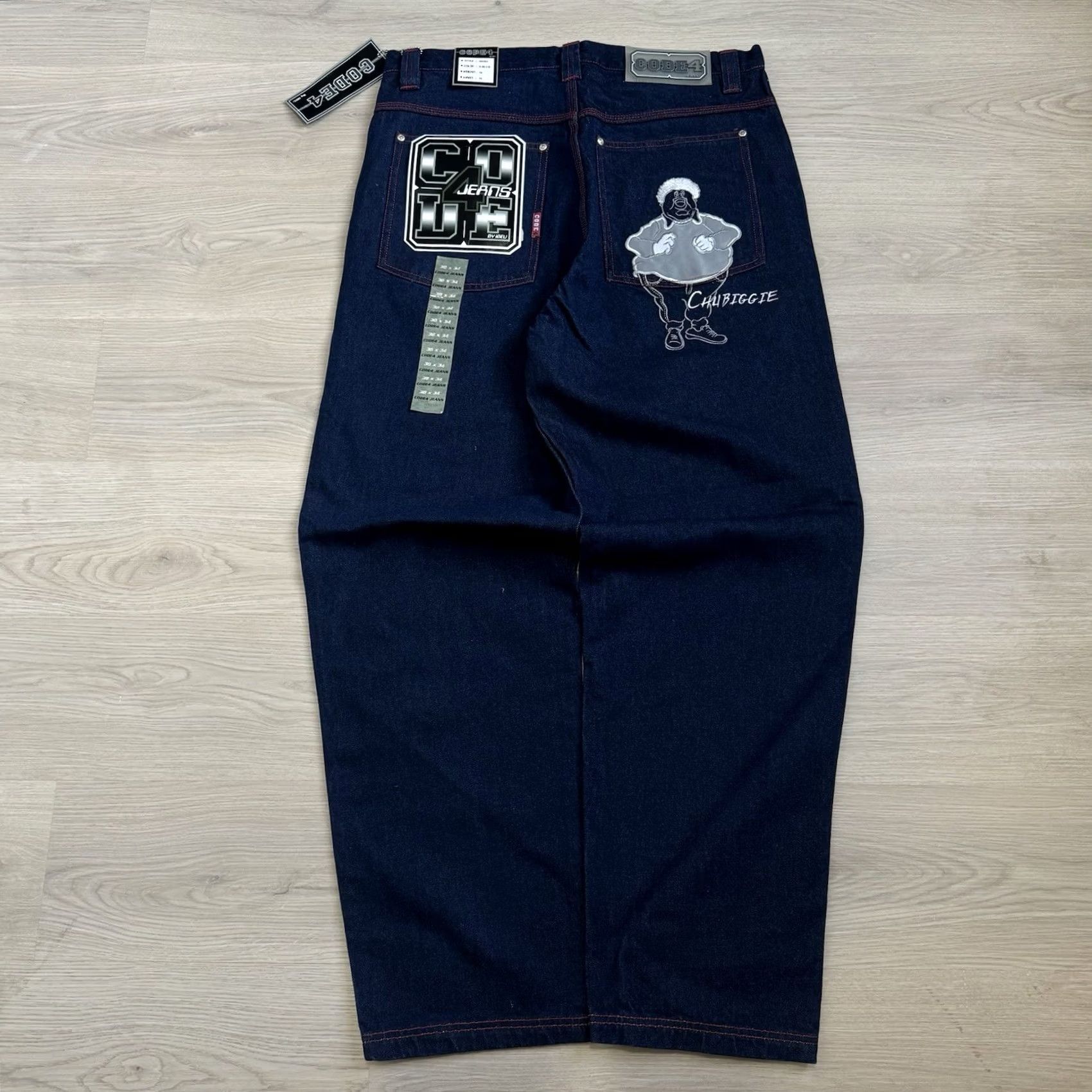 Fubu VINTAGE Chubiggie Jeans Baggy Style Denim 38x34 Men Blue JNCO Style NY Skate 90s 2000s Mens Size US 38 / EU 54 - 3 Thumbnail