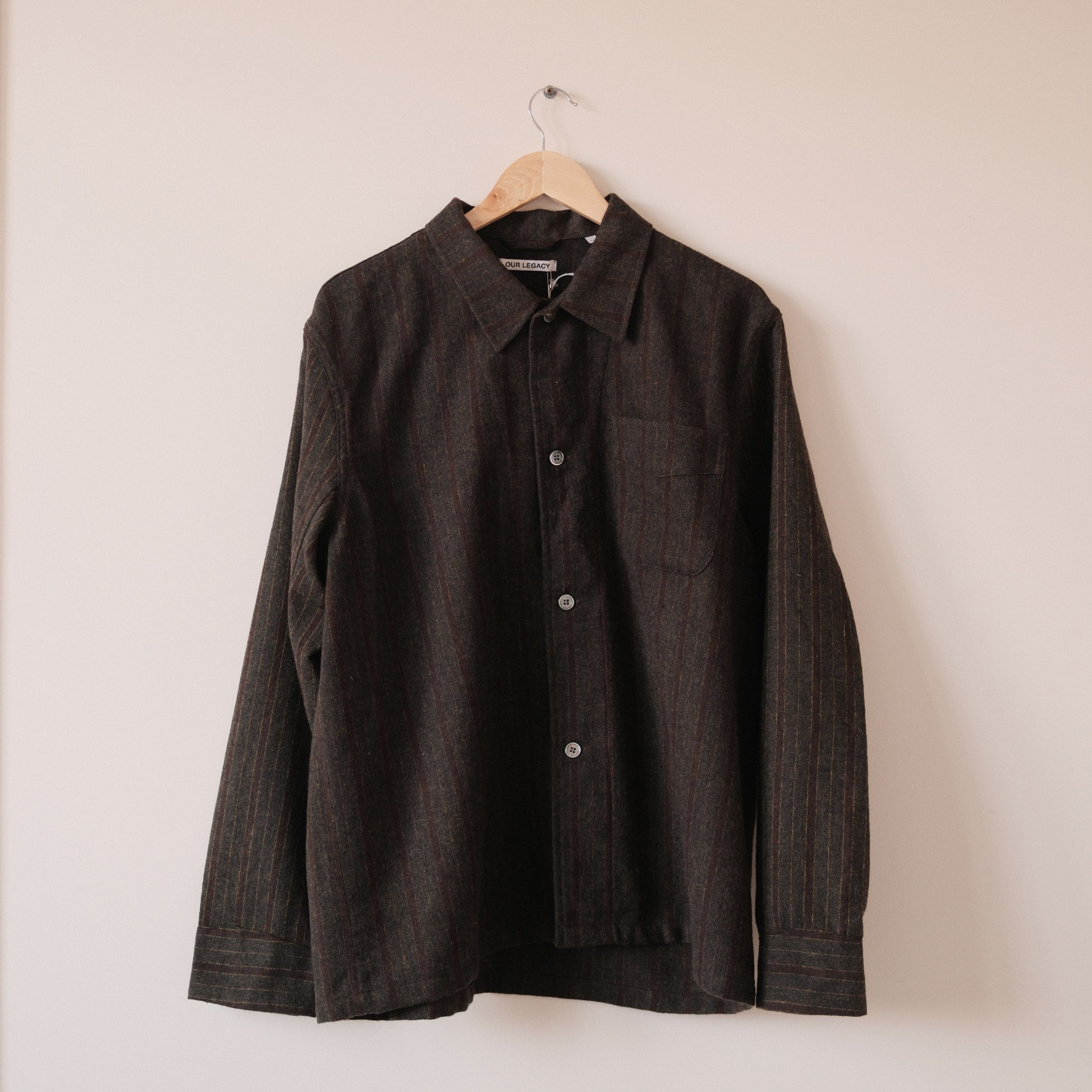 OUR LEGACY アーカイブボックスジャケット　サイズ48 OUR LEGACY ARCHIVE BOX JACKET BLACK/BEIGE CIGAR STRIPE (OUR