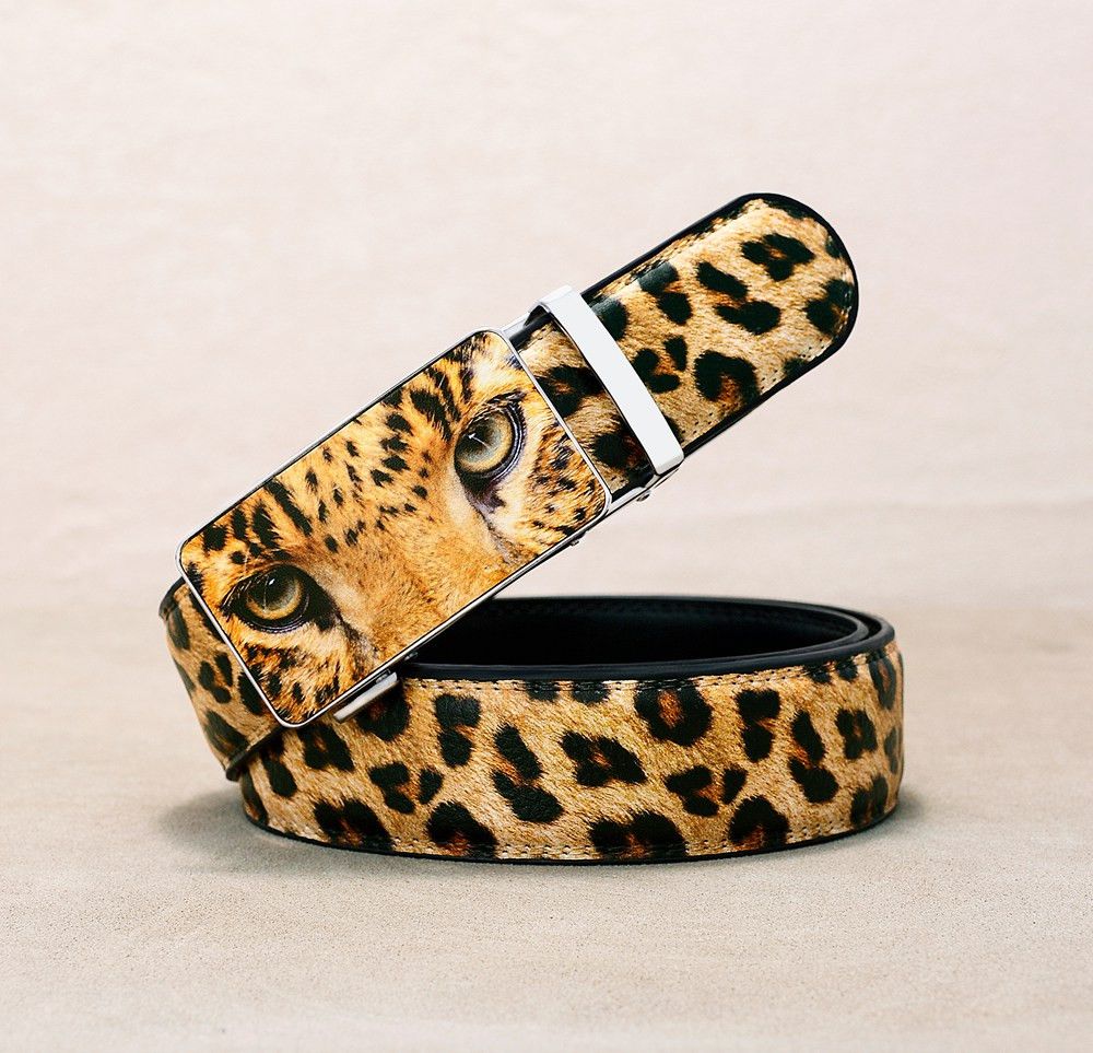 Japanese Brand × Leather Leopard Pattern Leather Automatic Buckle Belt Size ONE SIZE - 4 Thumbnail