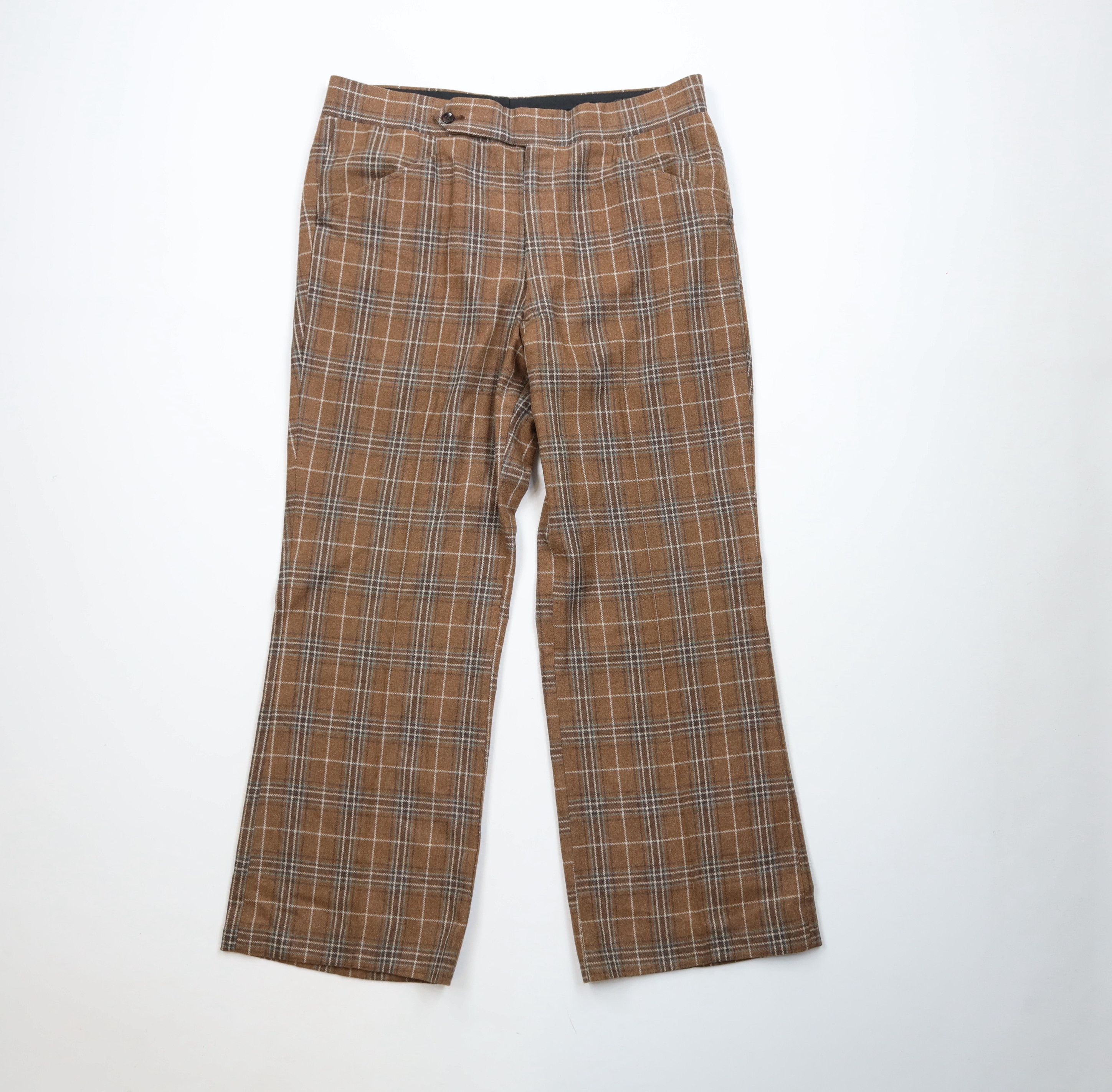 Vintage Vintage 70s Streetwear Flannel Bell Bottoms Pants Plaid USA Size US 34 / EU 50 - 1 Thumbnail