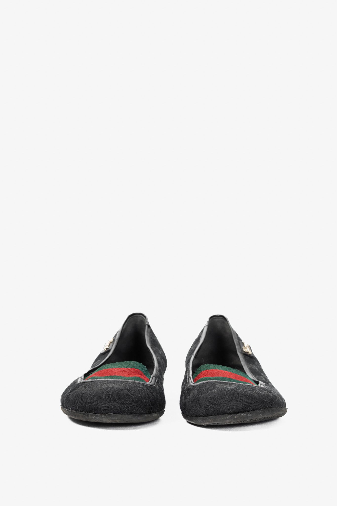 Gucci Gucci Black GG Canvas Web Ballet Flats Size US 8 / IT 38 - 3 Thumbnail