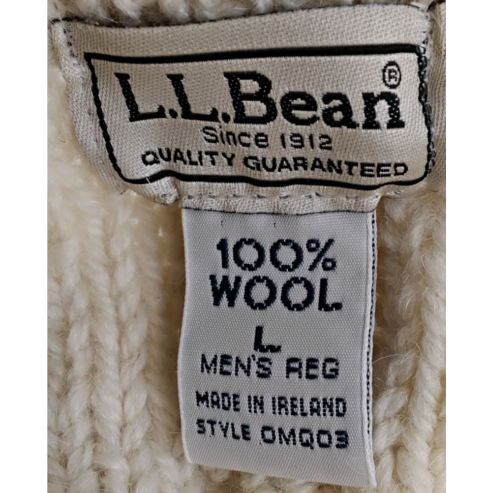 L.L. Bean L.L. Bean Fisherman Aran Sweater Men's L Wool Cableknit Size US L / EU 52-54 / 3 - 9 Thumbnail