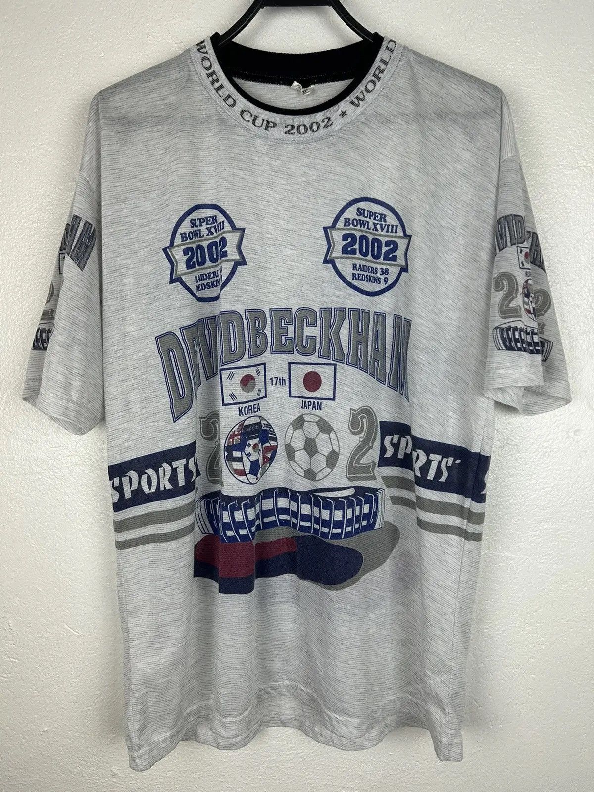 Vintage Vintage 2002 World Cup David Beckham Crazy Bootleg Tee Size US XL / EU 56 / 4 - 1 Thumbnail