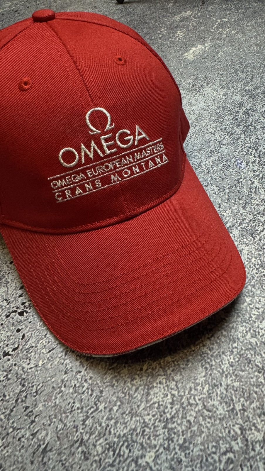 Omega × Vintage OMEGA CAP RED/WHITE EMBROIDERED ADJUSTAB Size ONE SIZE - 3 Thumbnail