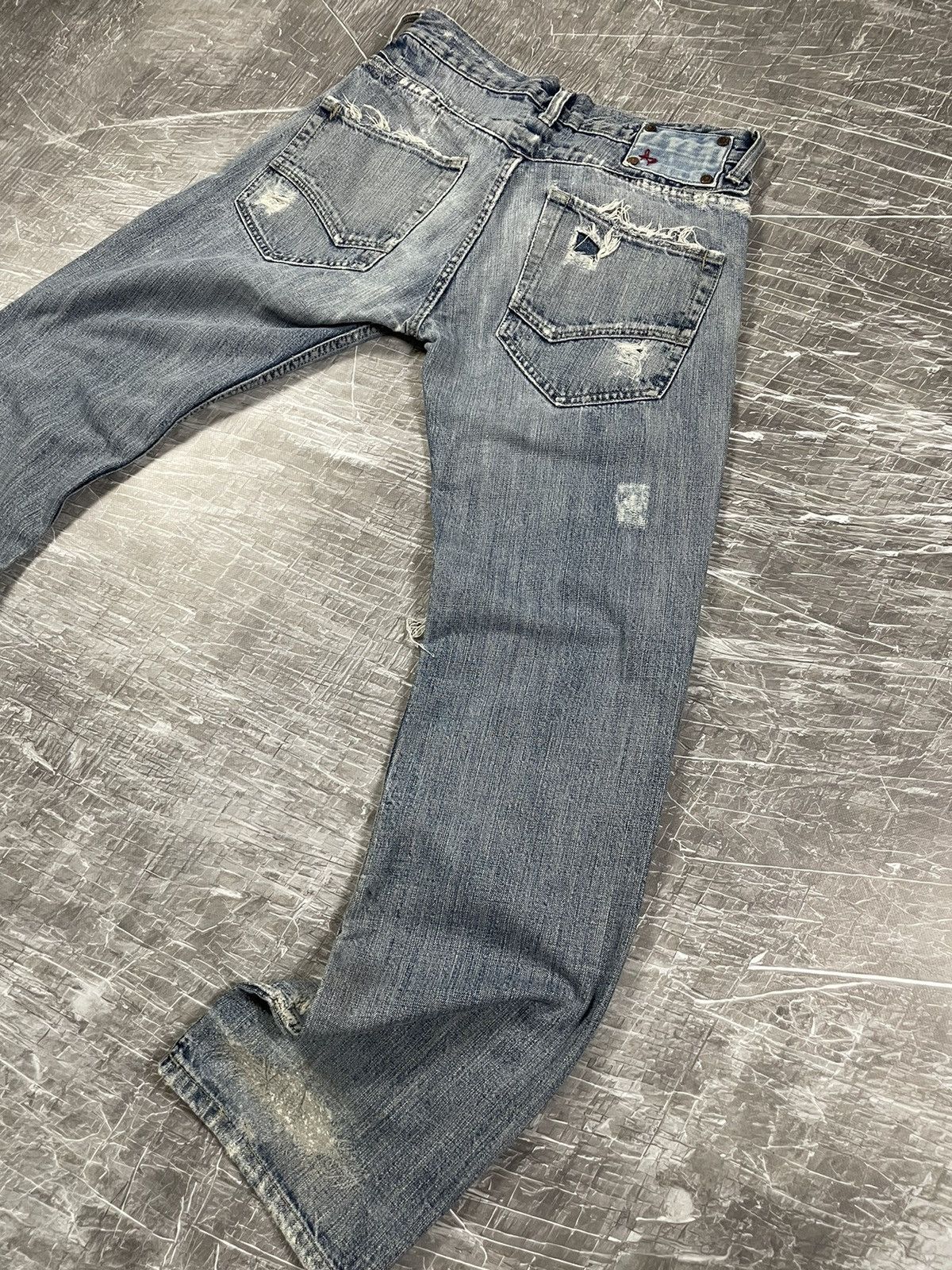 If Six Was Nine × Japanese Brand × KMRii Y2K Distressed Denim Jeans Tornado Mart Hysteric Punk Style Size US 31 - 6 Thumbnail