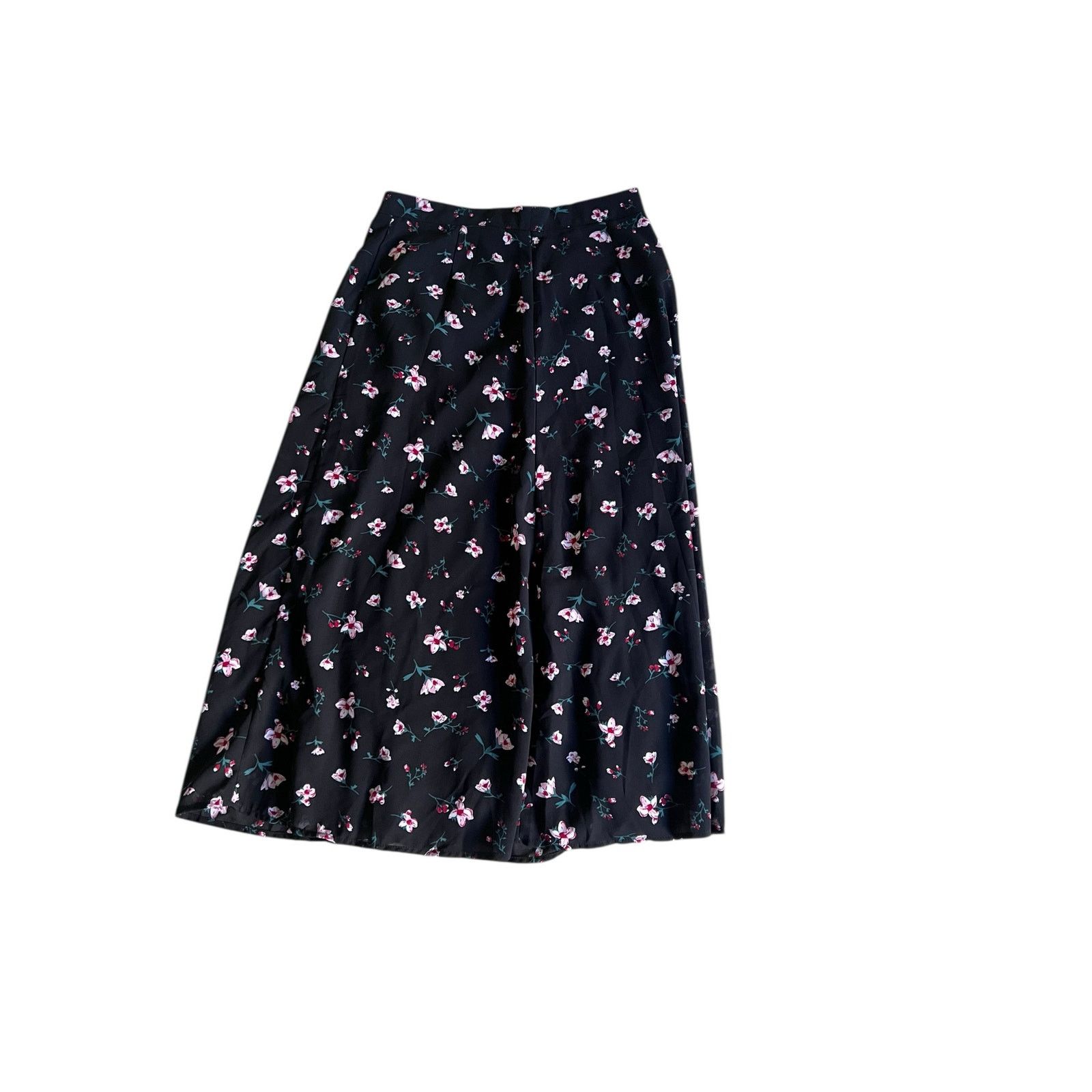 Nasty Gal Nasty Gal 6 black floral feminine goth midi skirt Size 28" / US 6 / IT 42 - 2 Thumbnail