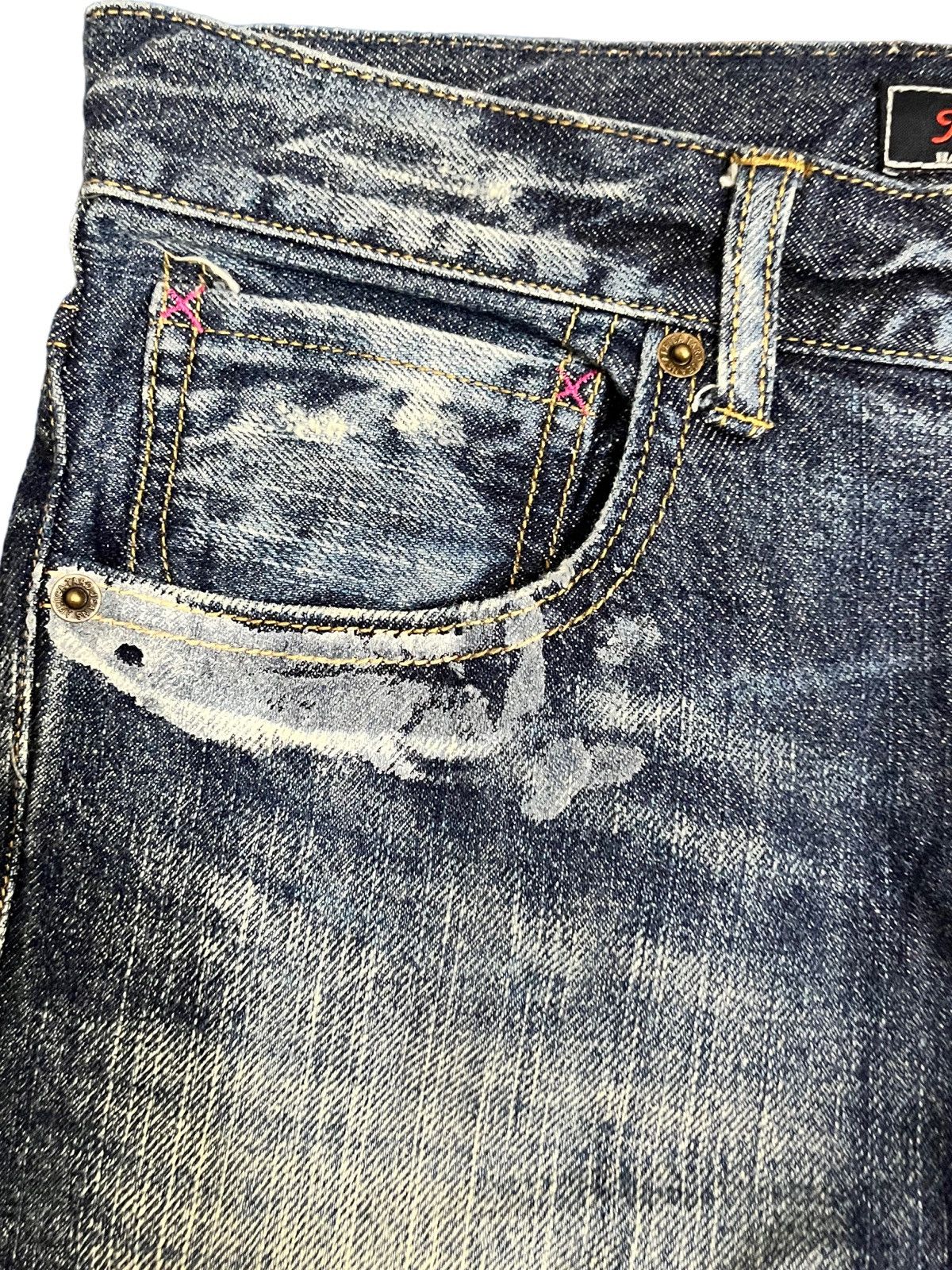 Beauty Beast Vintage Africa Taro Indigo Patches Jeans Size US 31 - 4 Thumbnail
