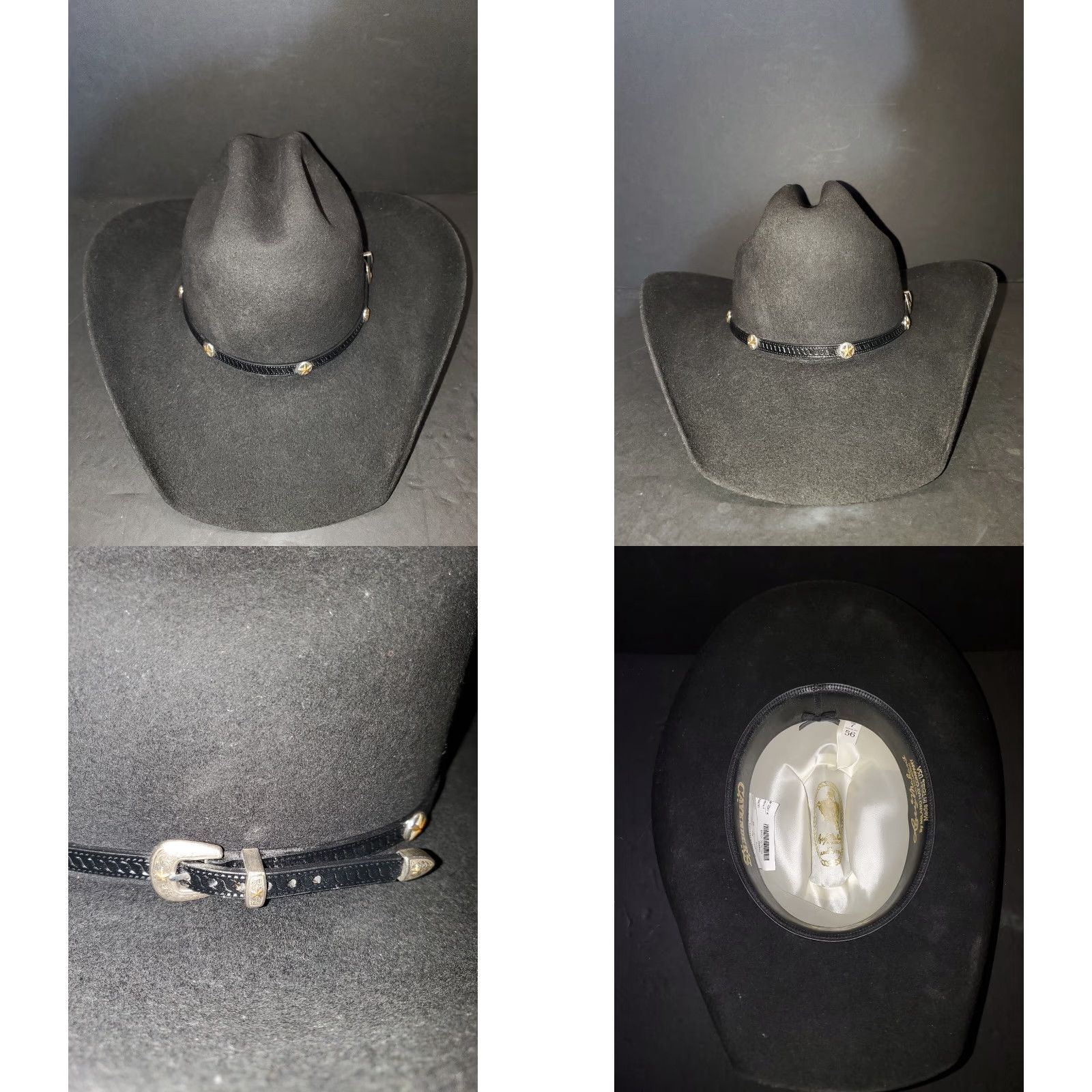 Vintage VINTAGE Larry Mahan’s Signature 3X Premium Beaver Cowboy Western Hat Size 7 Aged Black Mens Size ONE SIZE - 8 Thumbnail