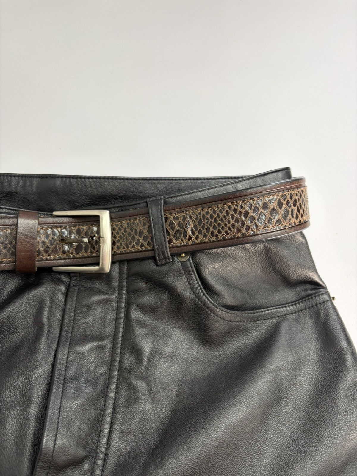 Hysteric Glamour Gothic Leather Belt with Sculpted Metal Panels LGB Vibe Size 36 - 8 Thumbnail