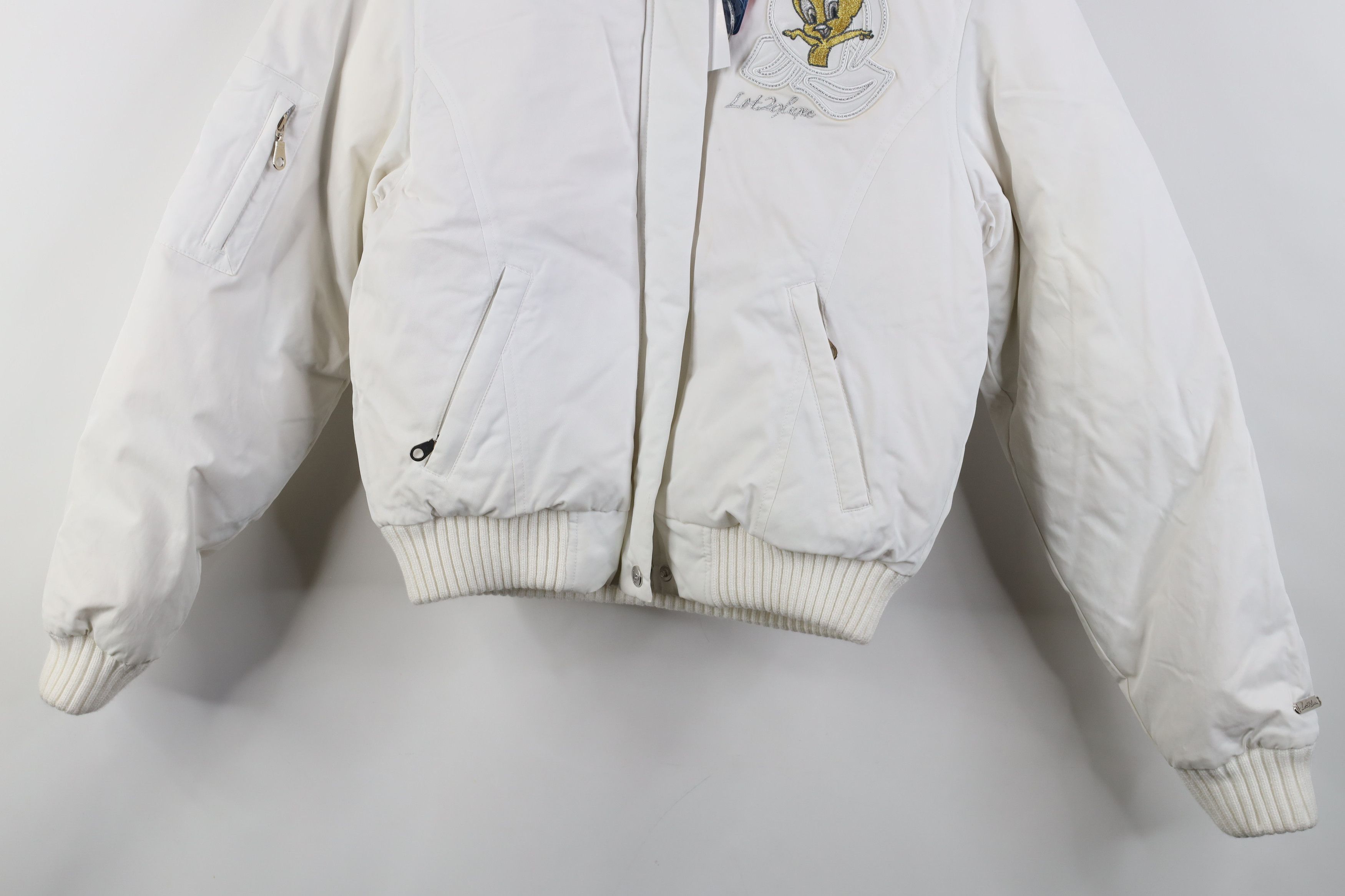 Vintage NOS Vintage 90s Y2K Tweety Bird Cropped Down Hooded Jacket Size M / US 6-8 / IT 42-44 - 3 Thumbnail
