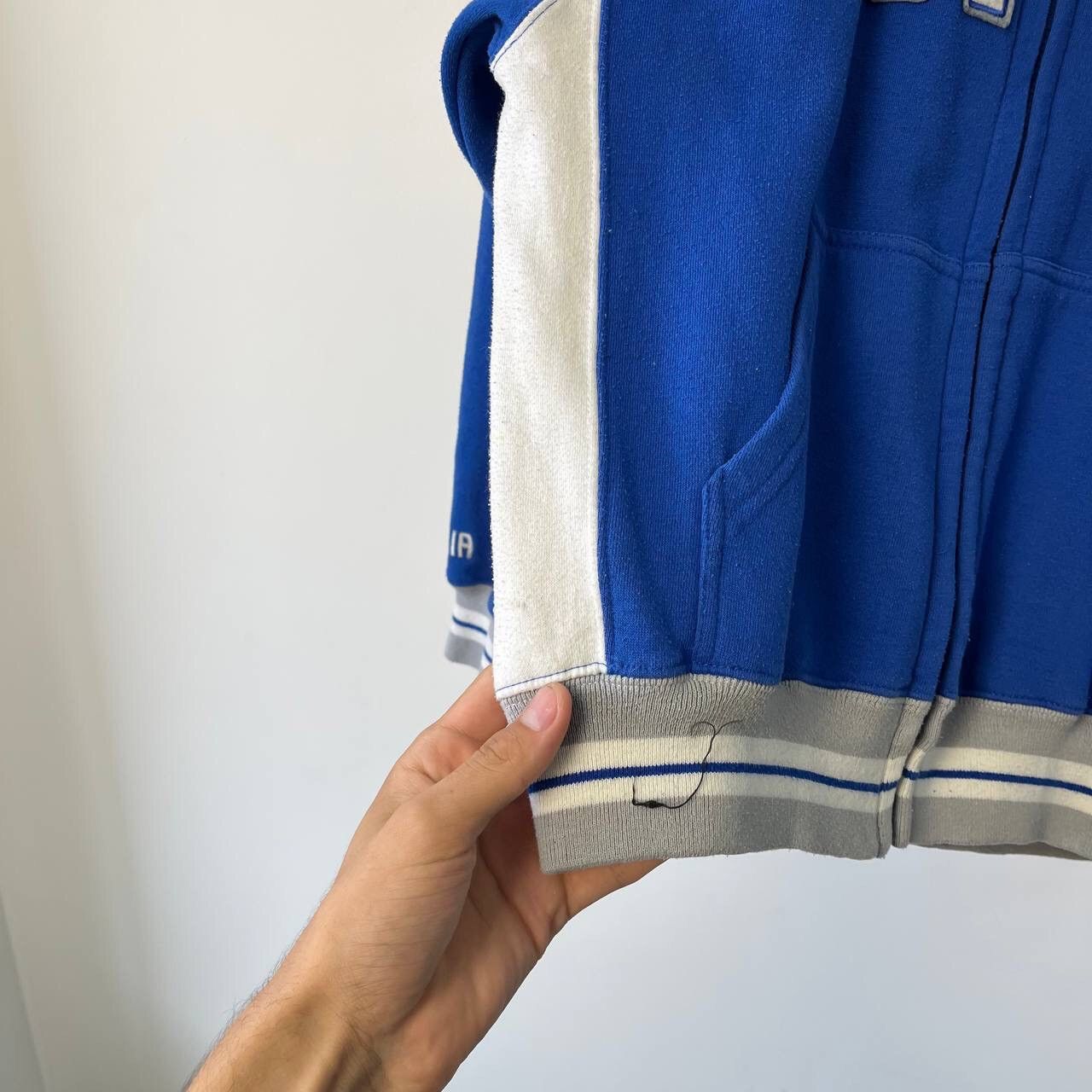 Vintage Y2K Rare 🇮🇹 Blue Italia Team big center logo Soccer Zip Size US M / EU 48-50 / 2 - 14 Thumbnail