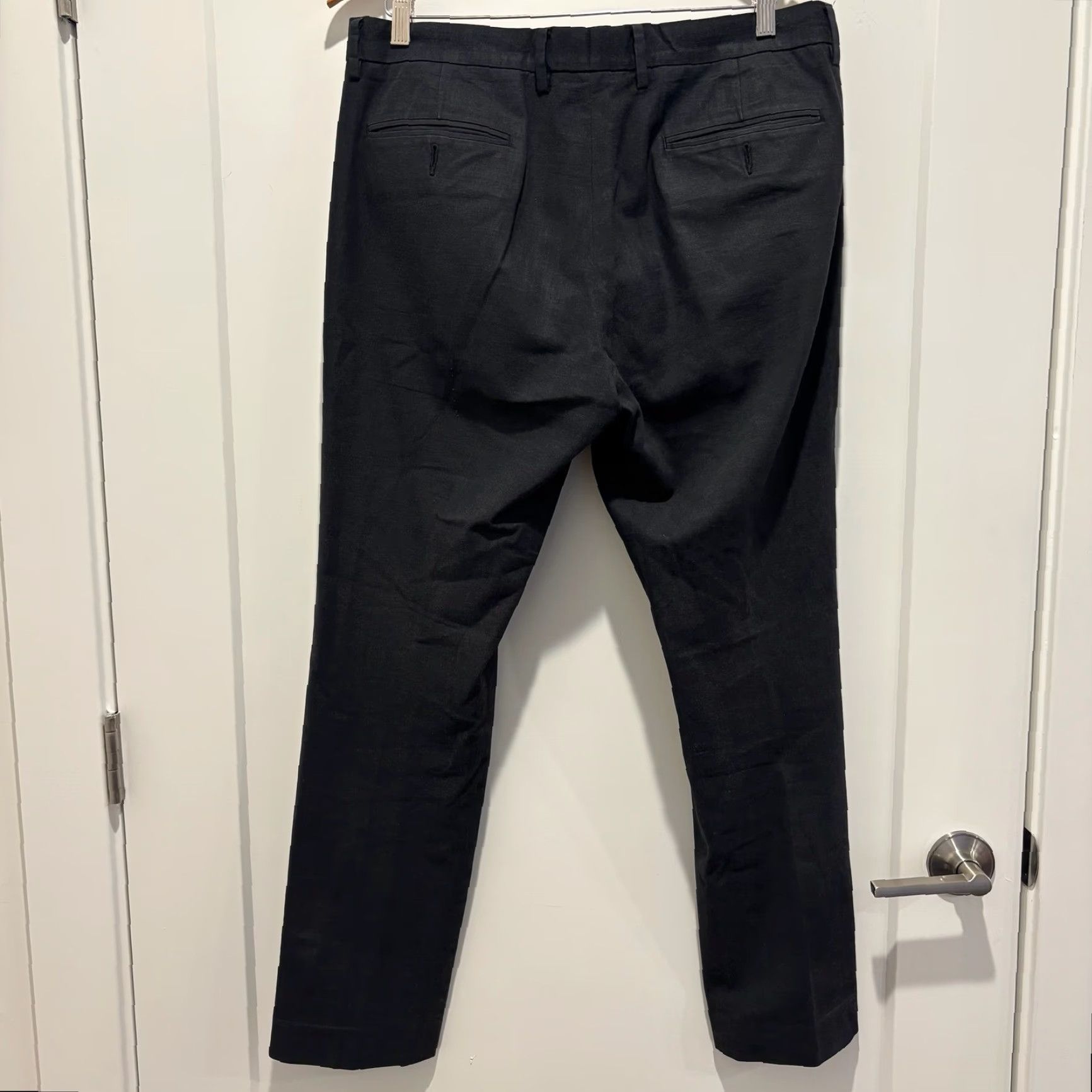 J.Crew Bowery Mens Black Cotton Dress Pants Chinos 34x32 Slim Straight