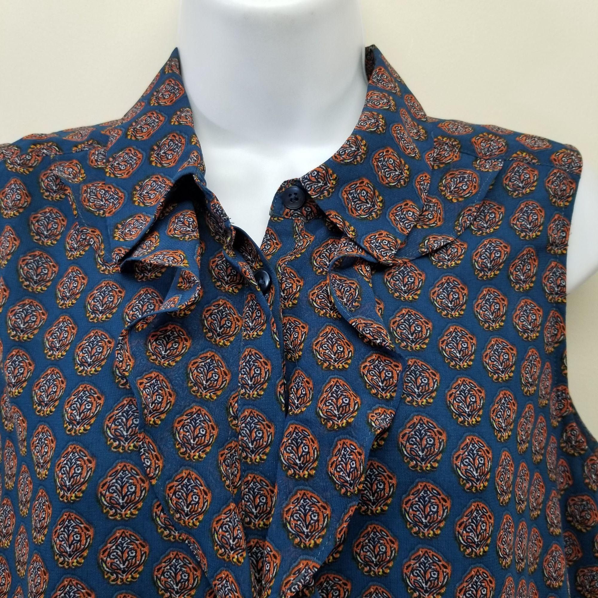 Other Cabi S Kyoto Blossom Medallion Reign Top Blue Semi Sheer Ruf Size S / US 4 / IT 40 - 2 Thumbnail