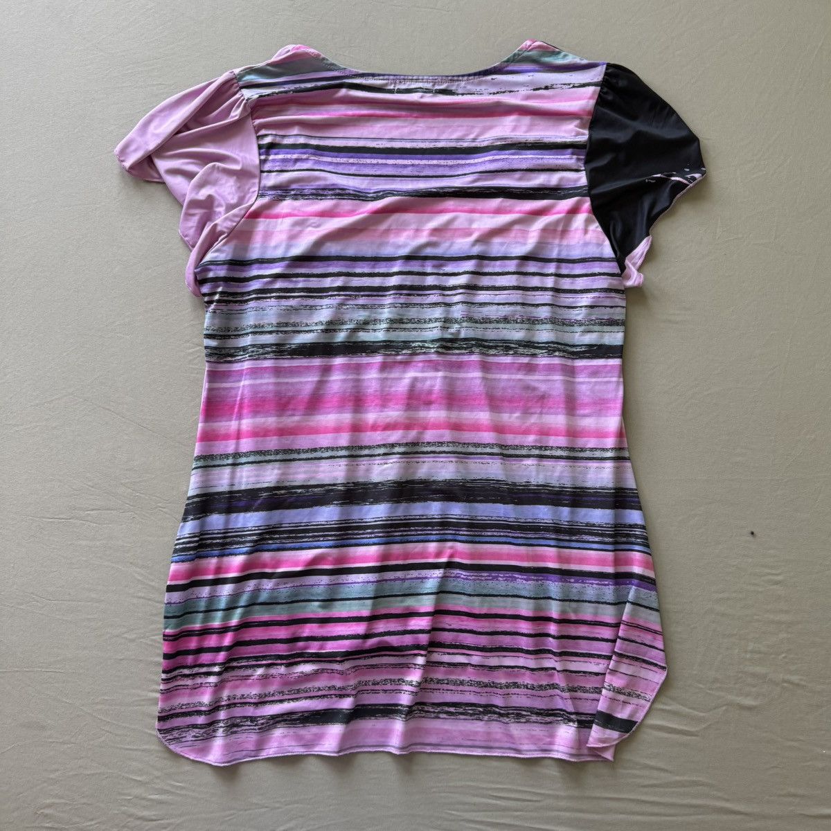 Other Y2K Early 2000s One World Micro Jersey Flutter Crochet Top Size XL / US 12-14 / IT 48-50 - 2 Thumbnail