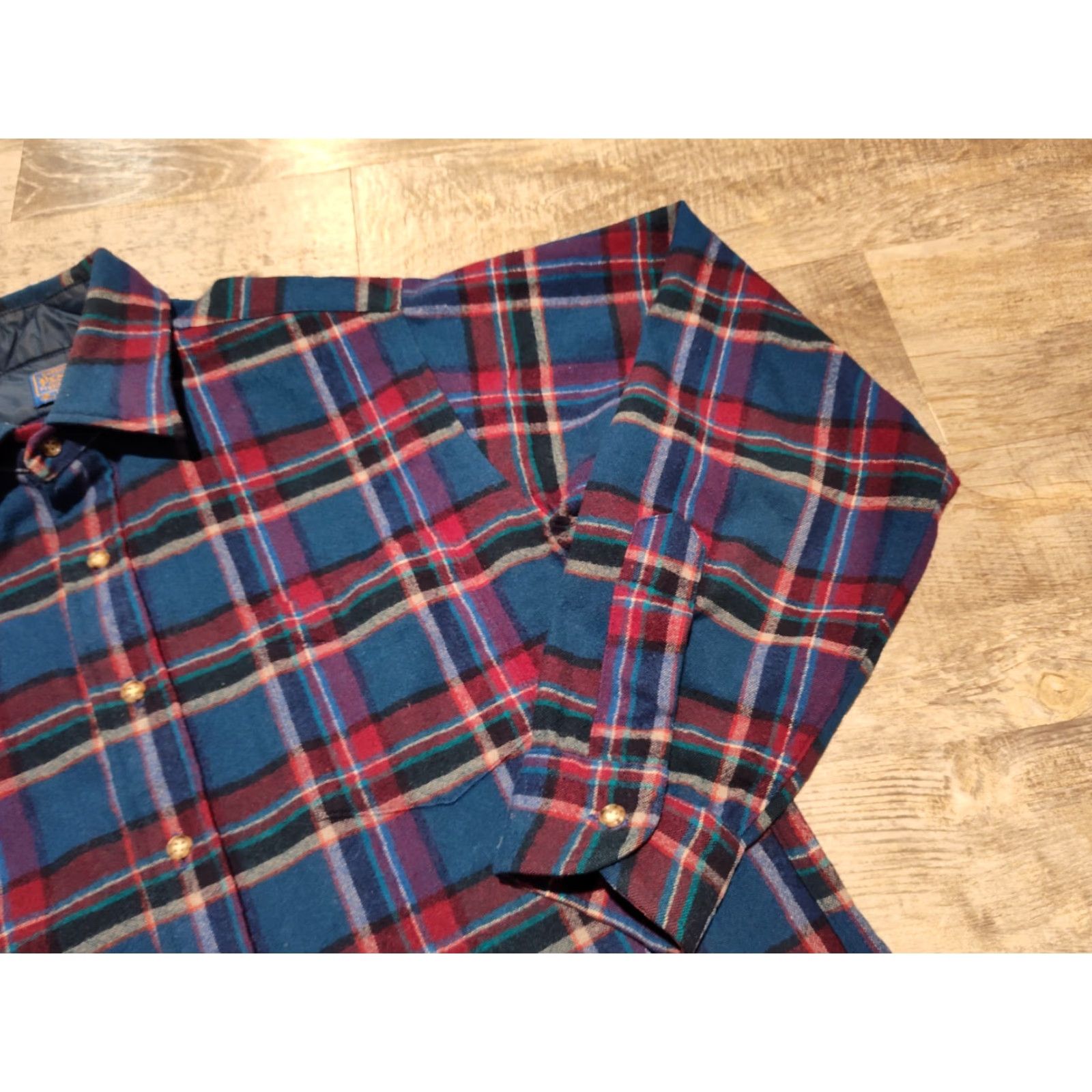 Pendleton VINTAGE Pendleton Wool Flannel Fireside Shirt Mens M Blue Plaid 60s 70s USA Made Authentic 70s Theme Mens Size US M / EU 48-50 / 2 - 4 Thumbnail