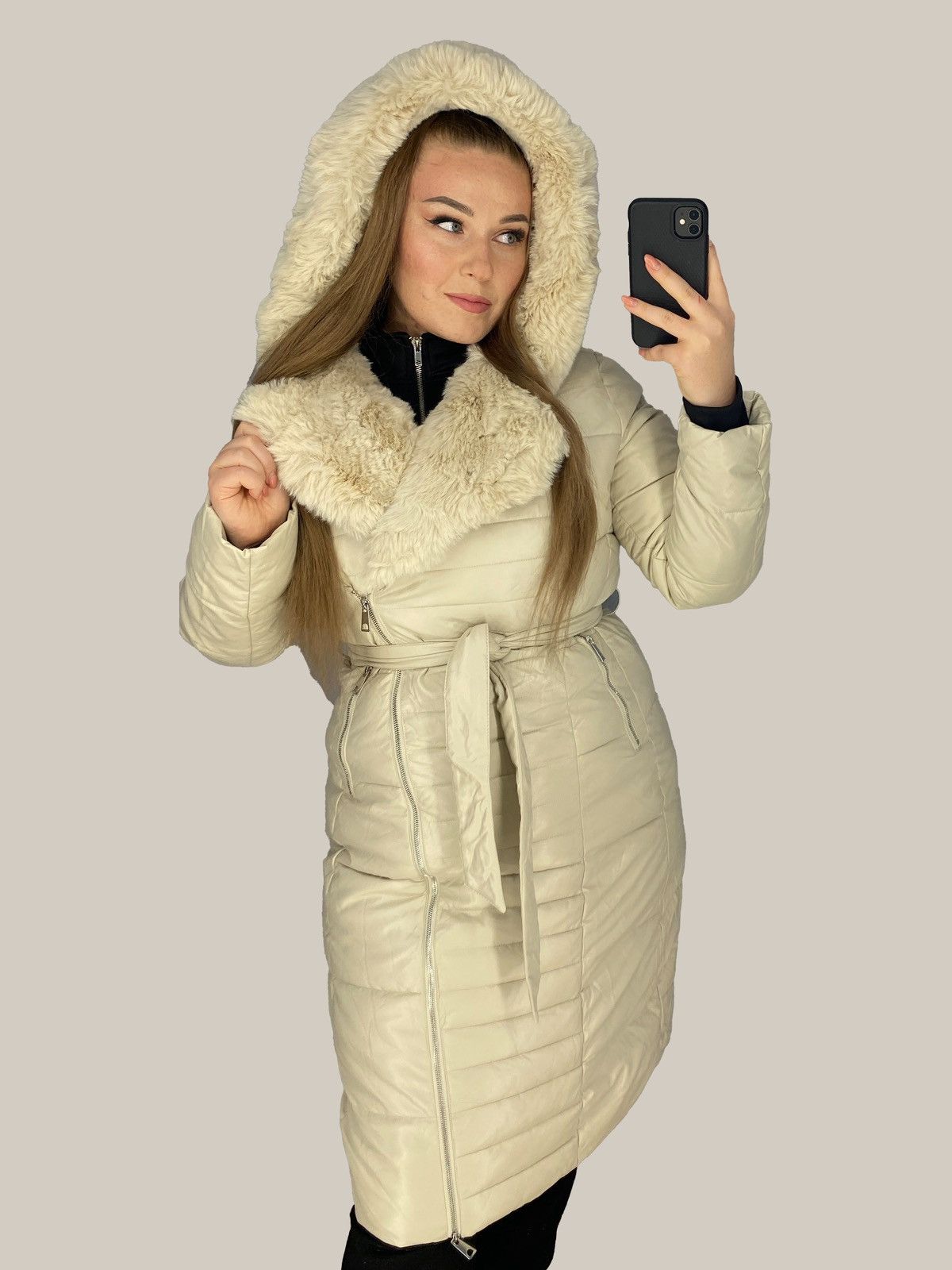 Other Beige Quilted Belted Jacket – Soft, Cozy & Feminine Size M / US 6-8 / IT 42-44 - 3 Thumbnail