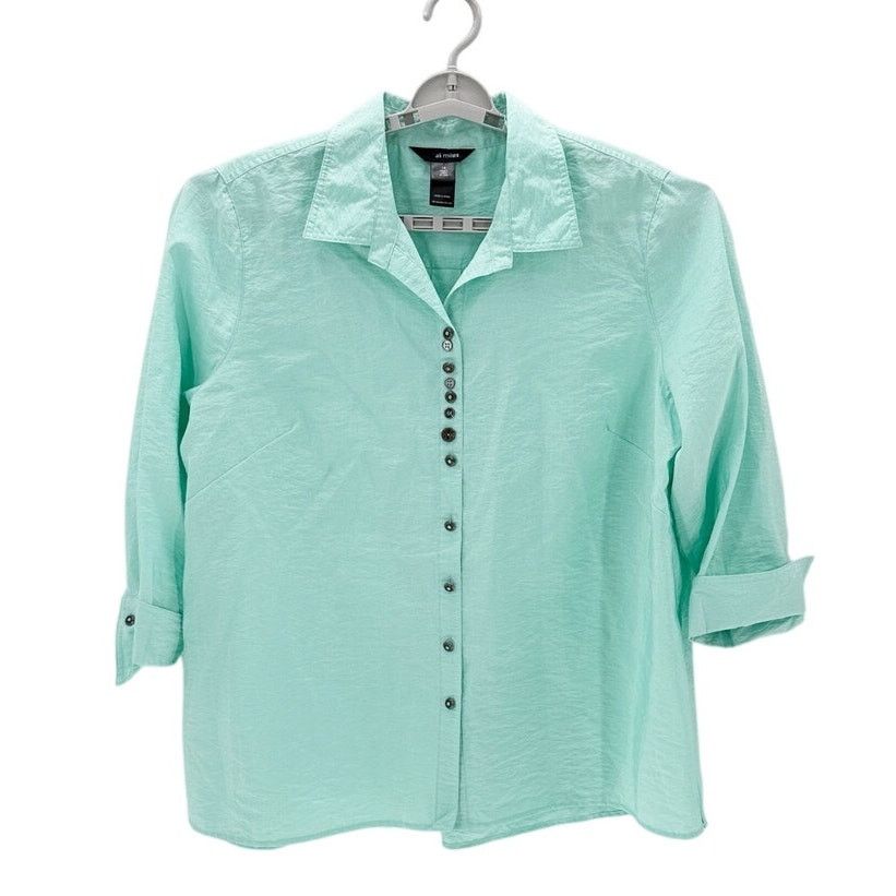 Other Ali Miles sea foam artsy lightweight button-down top size XL Size XL / US 12-14 / IT 48-50 - 1 Thumbnail