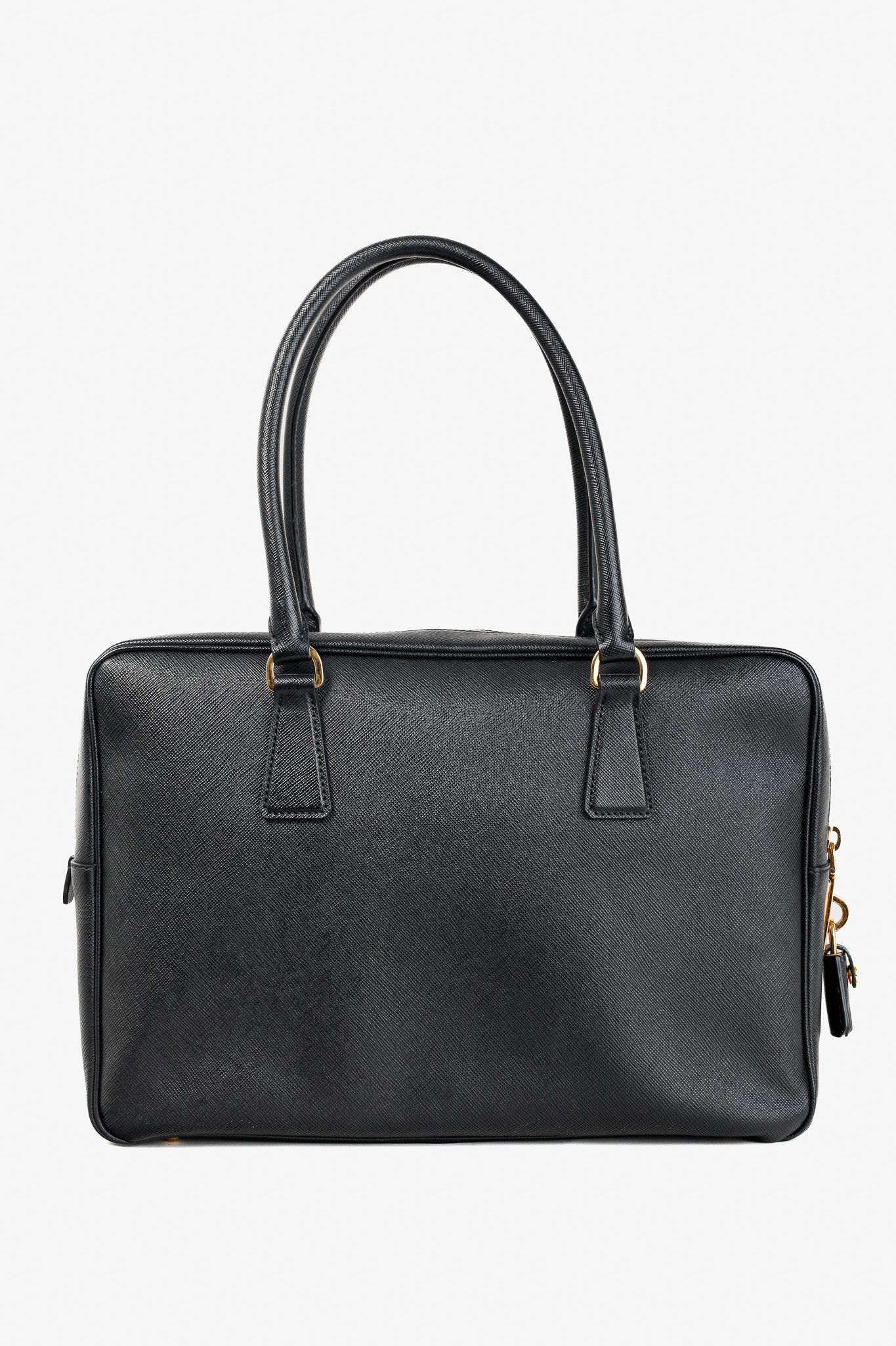 Prada Prada Black Saffiano-Leather Top-Handle Briefcase Size ONE SIZE - 4 Thumbnail