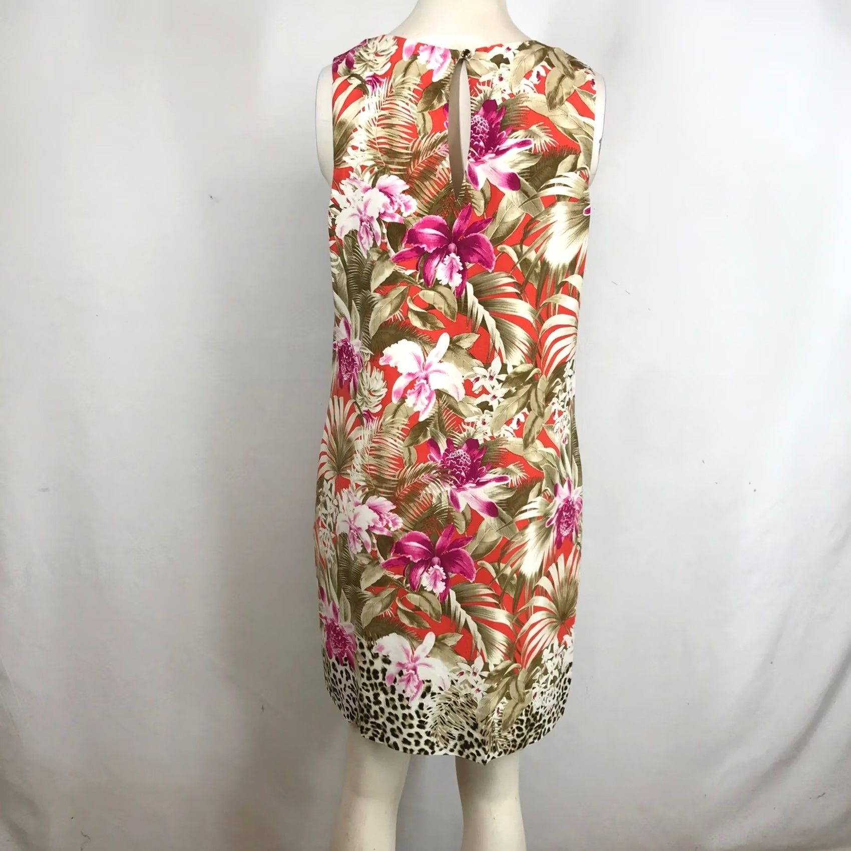 Tommy Bahama VINTAGE? No, but keep focus: Tommy Bahama Tropical Orchid Leopard Print Shift Dress Coral Small NWT Size S / US 4 / IT 40 - 5 Thumbnail