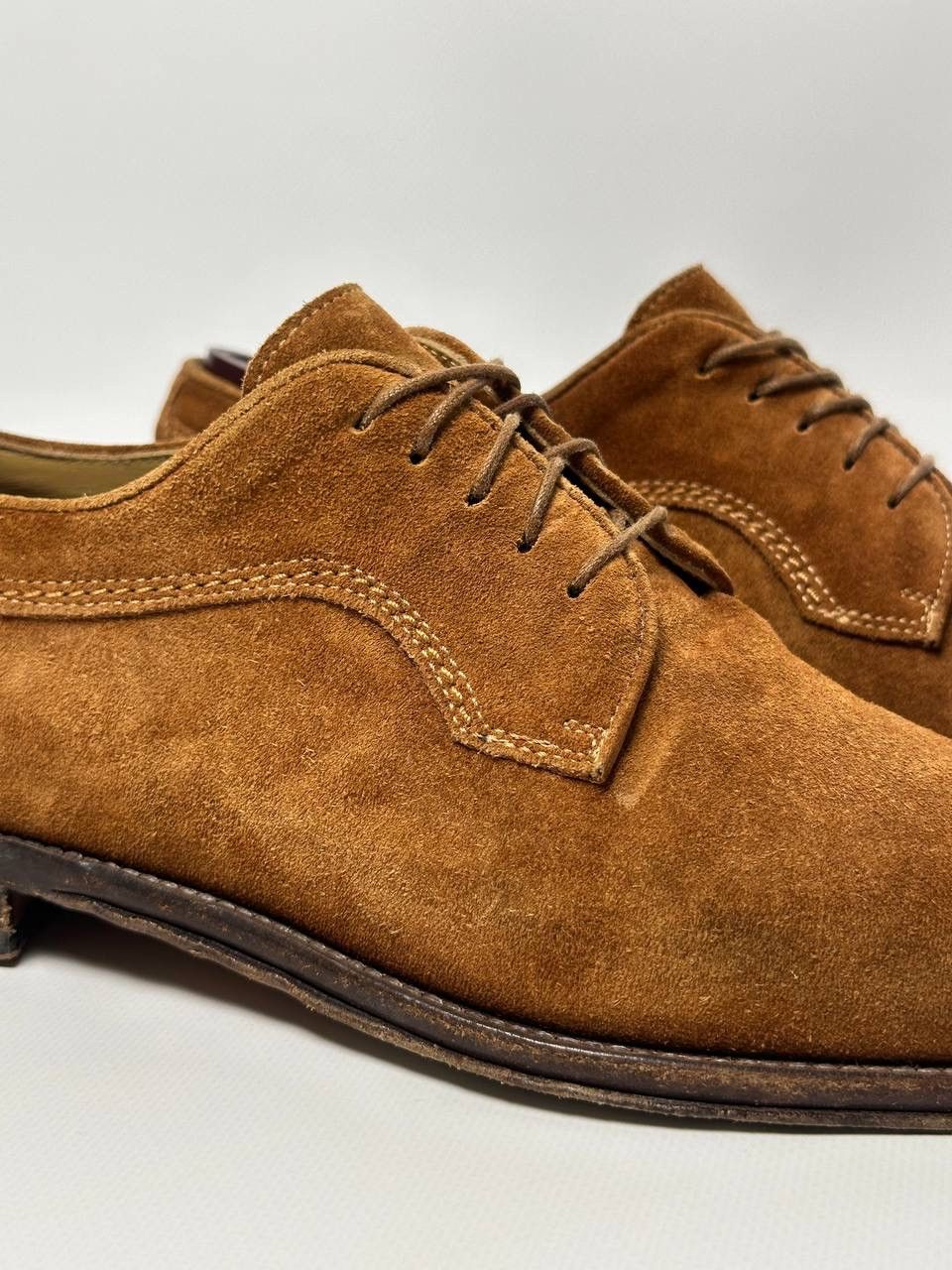 Corvari Brown Suede HandMade Italy Oxford Dress Shoes