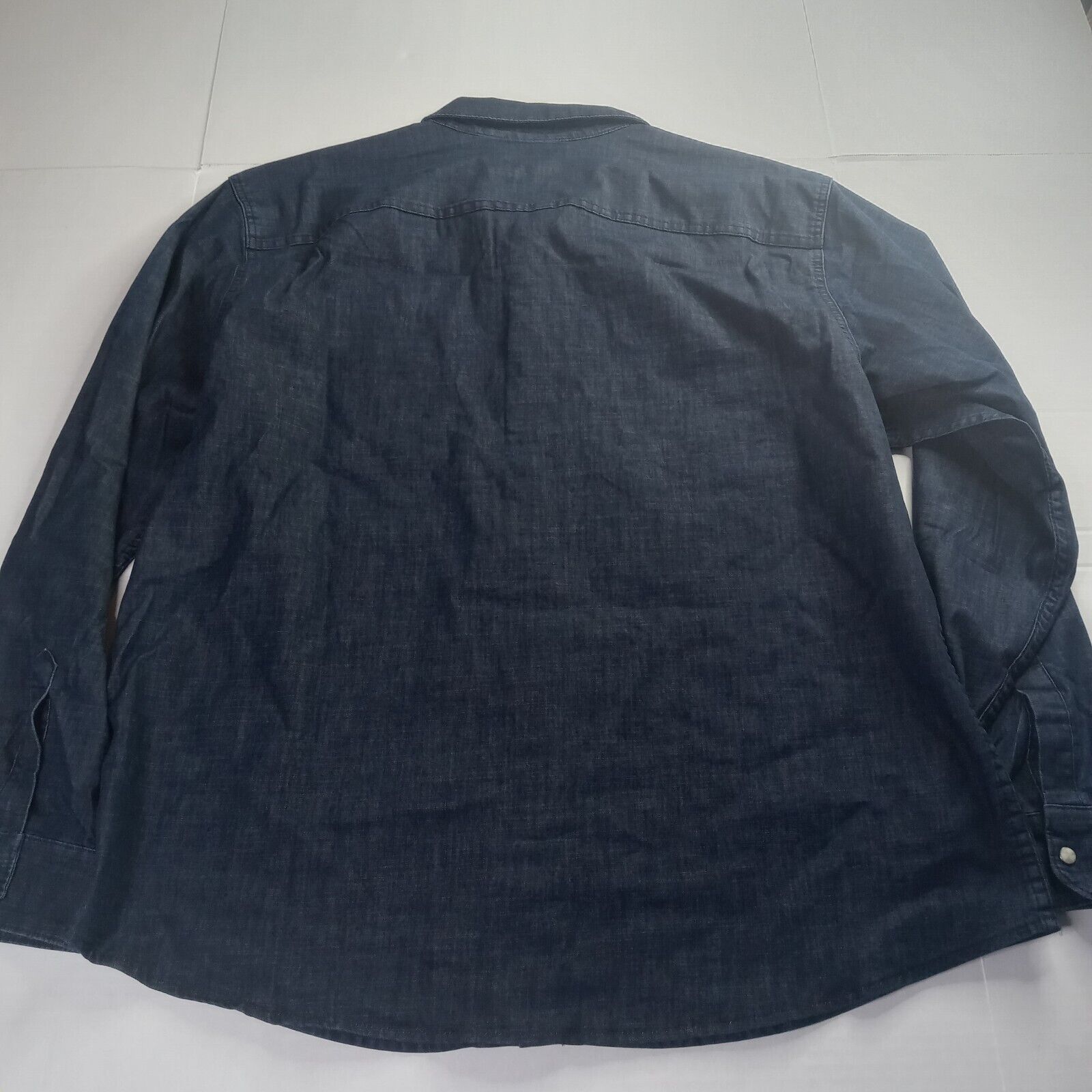 Wrangler Wrangler Slim Fit Snap Woven Shirt Mens 2XL Cowboy Wash Blue Size US XXL / EU 58 / 5 - 7 Thumbnail