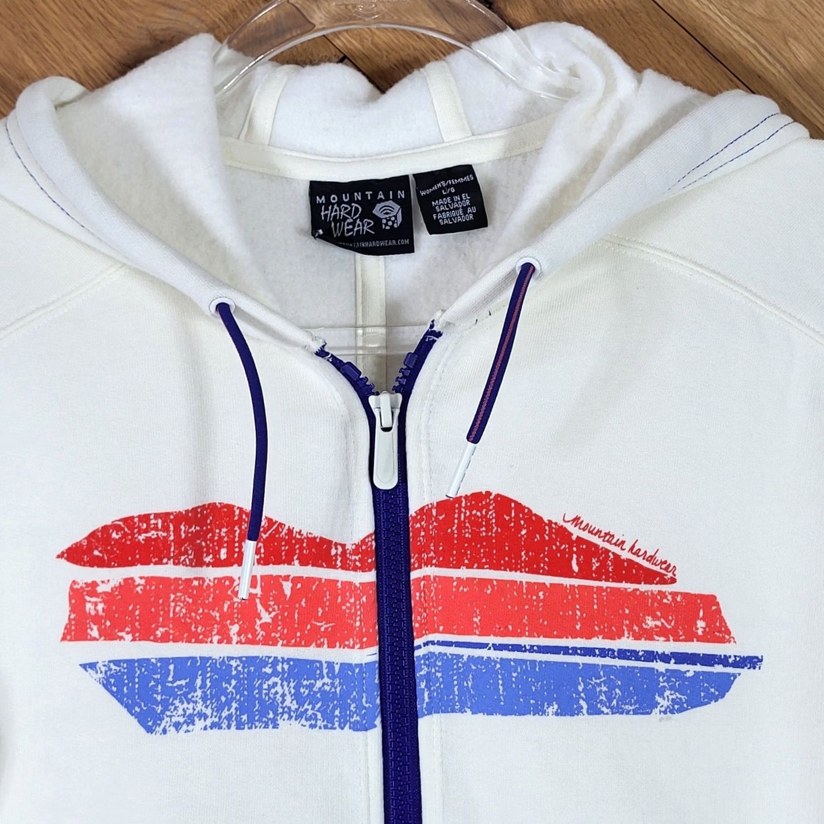 Mountain Hardwear Mountain Hardwear Full Zip Hoodie Womens Large Graphic Cream Size L / US 10 / IT 46 - 2 Thumbnail