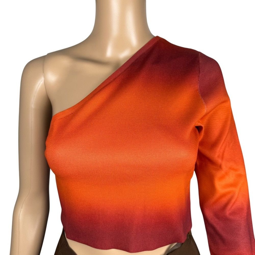 Zara NWT New Zara Asymmetrical Orange Ombre Knit Top Size M Size M / US 6-8 / IT 42-44 - 3 Thumbnail