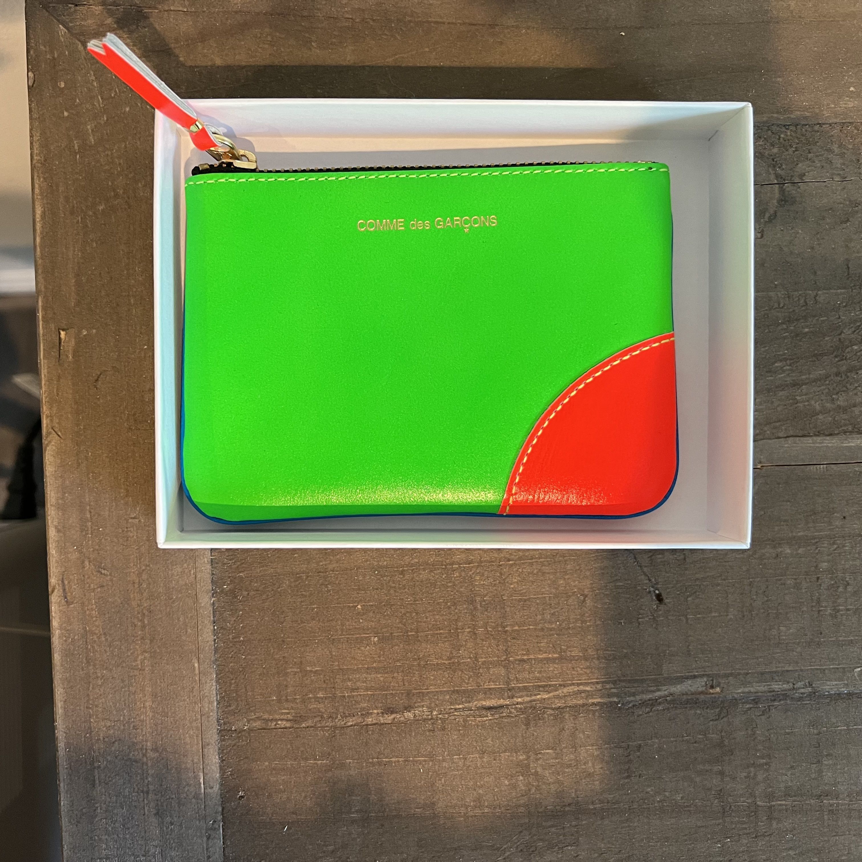 Comme des Garcons Super Fluo Zip Pouch - Green/Orange/Blue (SA8100SF) Size ONE SIZE - 2 Thumbnail