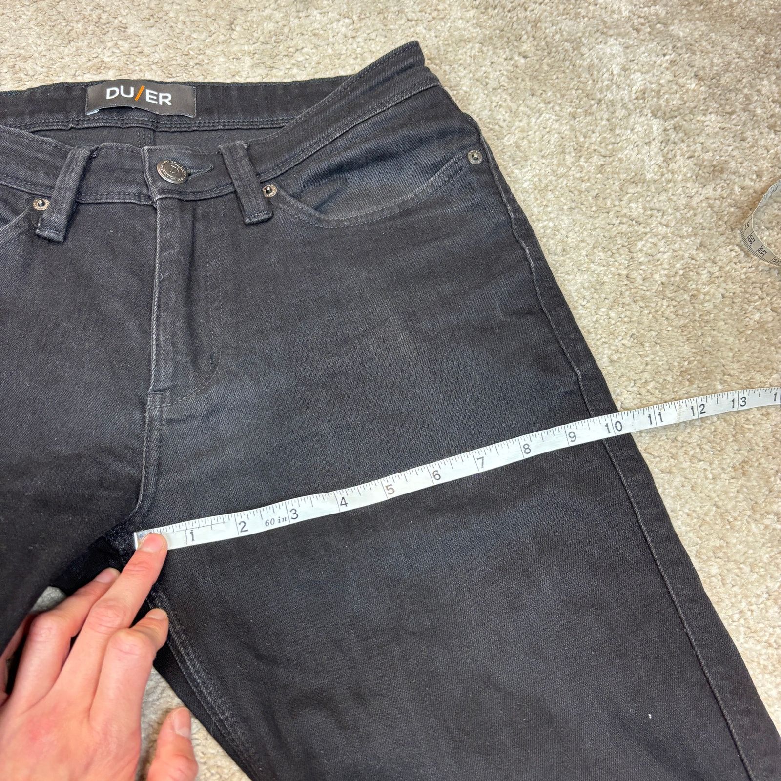 DUER DU/ER L2X Slim Fit Black Denim Jeans Men's 29x32 Size US 29 - 7 Thumbnail