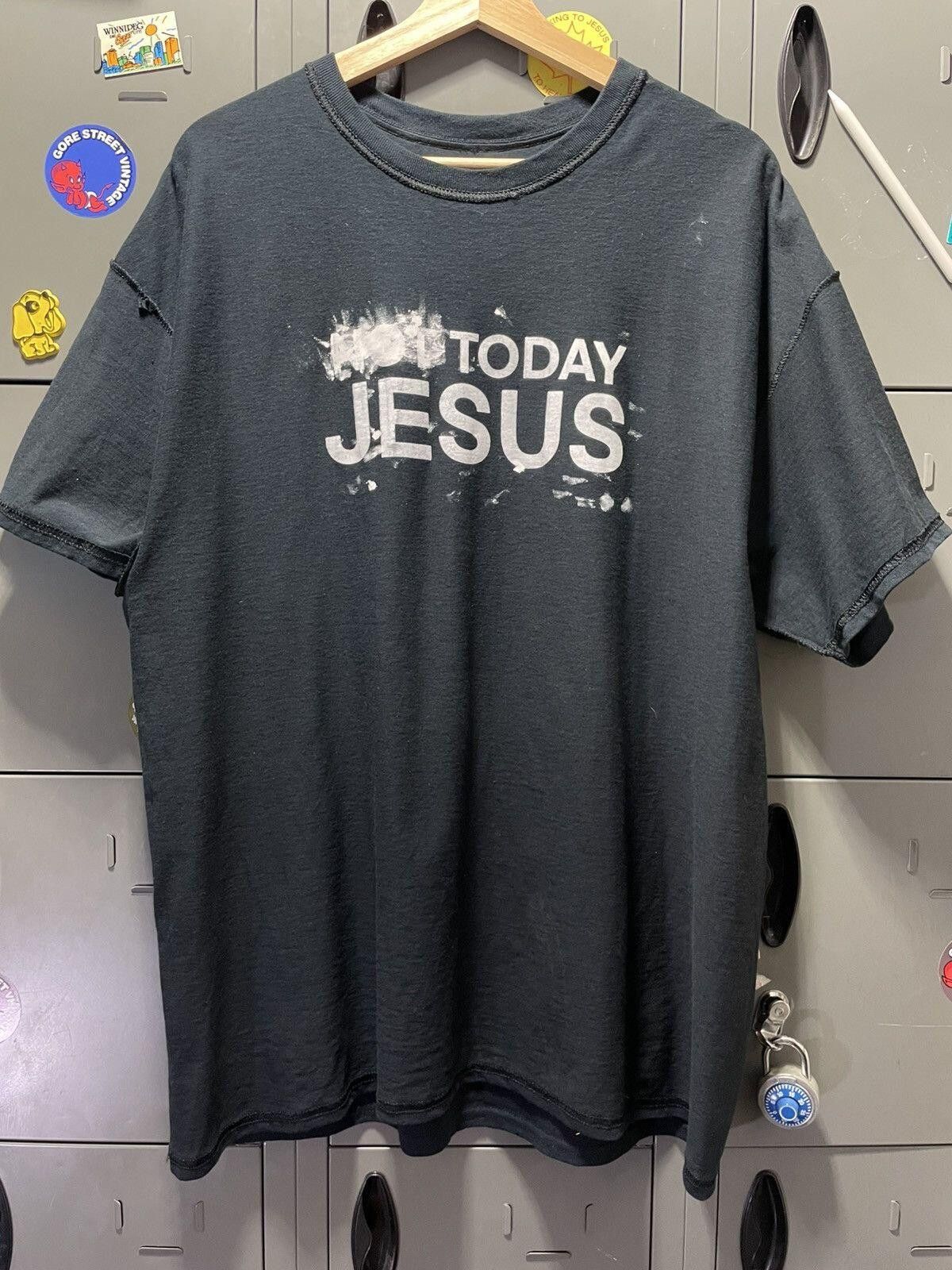 Vintage NOT TODAY JESUS inside out print paint splash art Size US XL / EU 56 / 4 - 1 Thumbnail