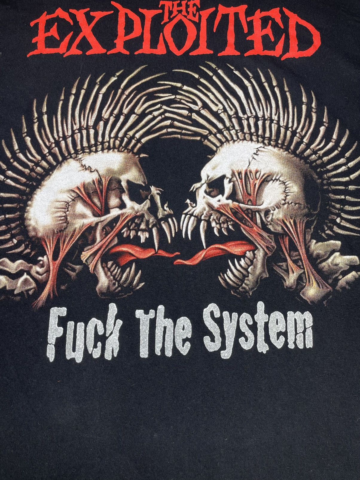 Vintage The Exploited official vintage t-shirt FuckThe System, 2000s Size US L / EU 52-54 / 3 - 6 Thumbnail