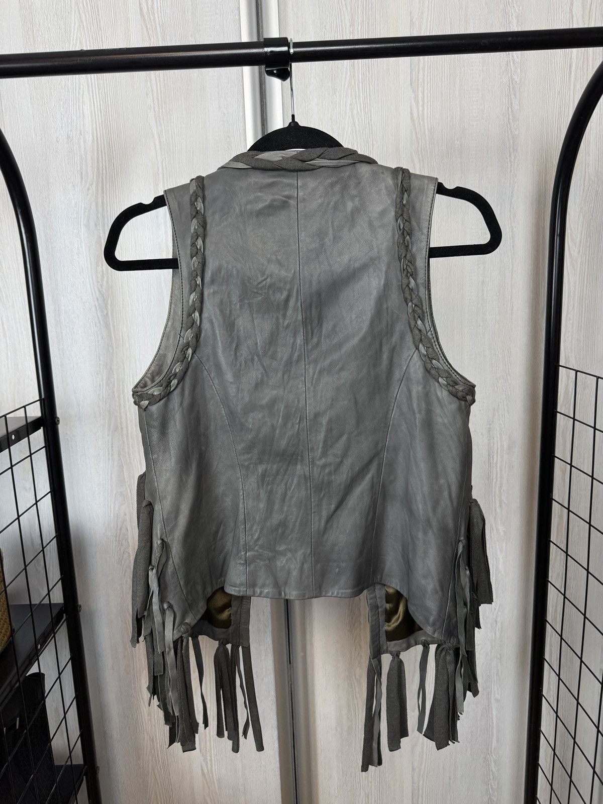 Genuine Leather Goosecraft grey leather avant garde vest women’s Size S / US 4 / IT 40 - 11 Thumbnail