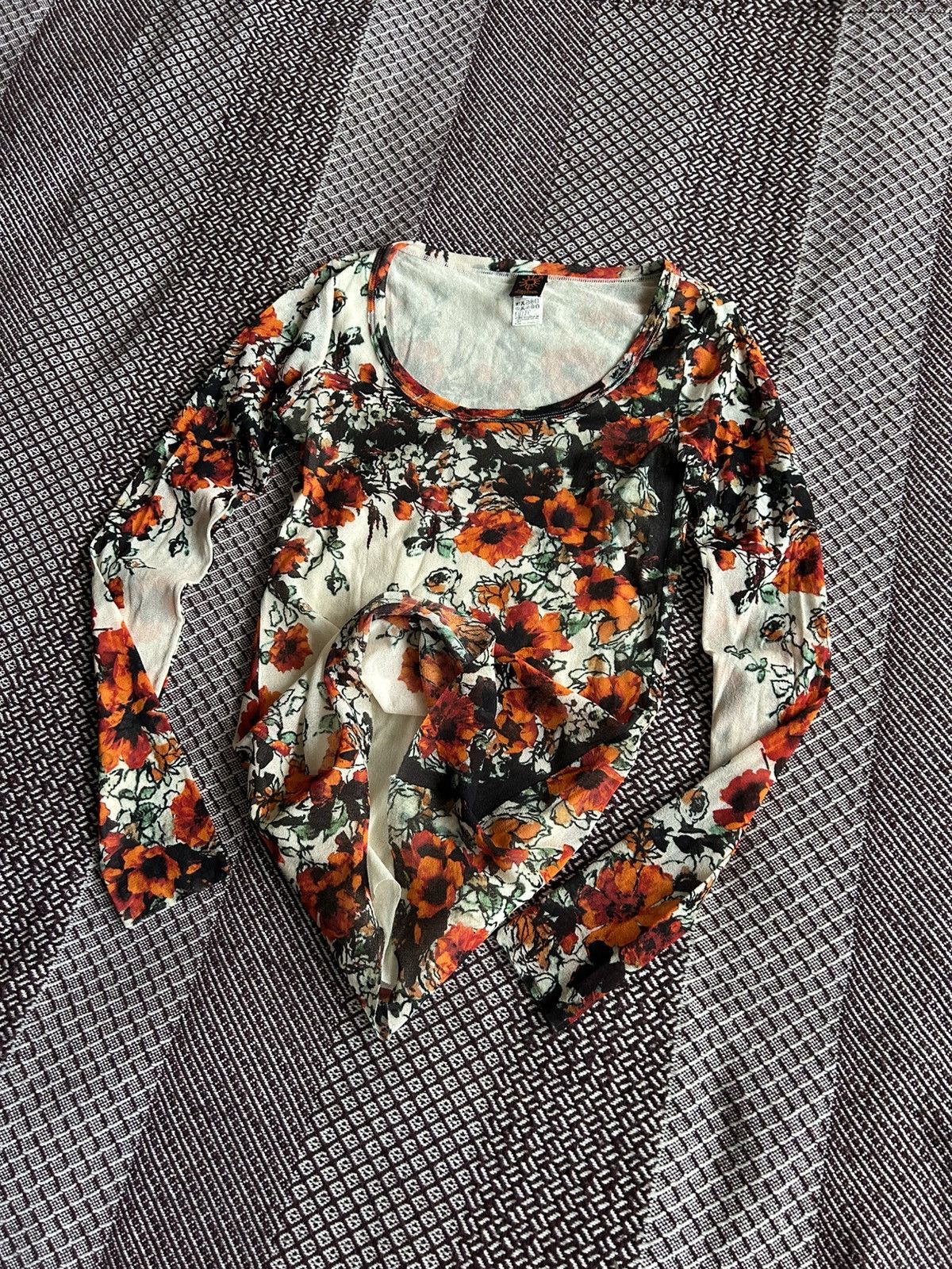 Jean Paul Gaultier Jean Paul Gaultier Soleil Floral Printed Mesh T-shirt Size M Size M / US 6-8 / IT 42-44 - 6 Thumbnail