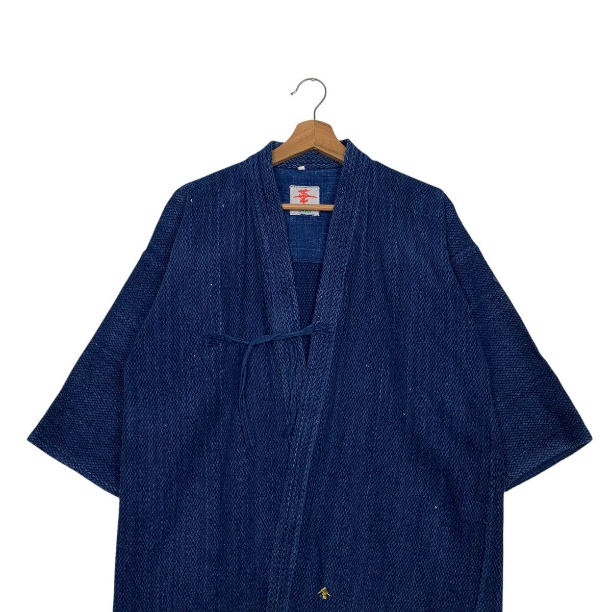 Japanese Brand Vintage 90s HANA Indigo Sashiko Thick Weave Kimono 2690-C120 Size US M / EU 48-50 / 2 - 2 Thumbnail