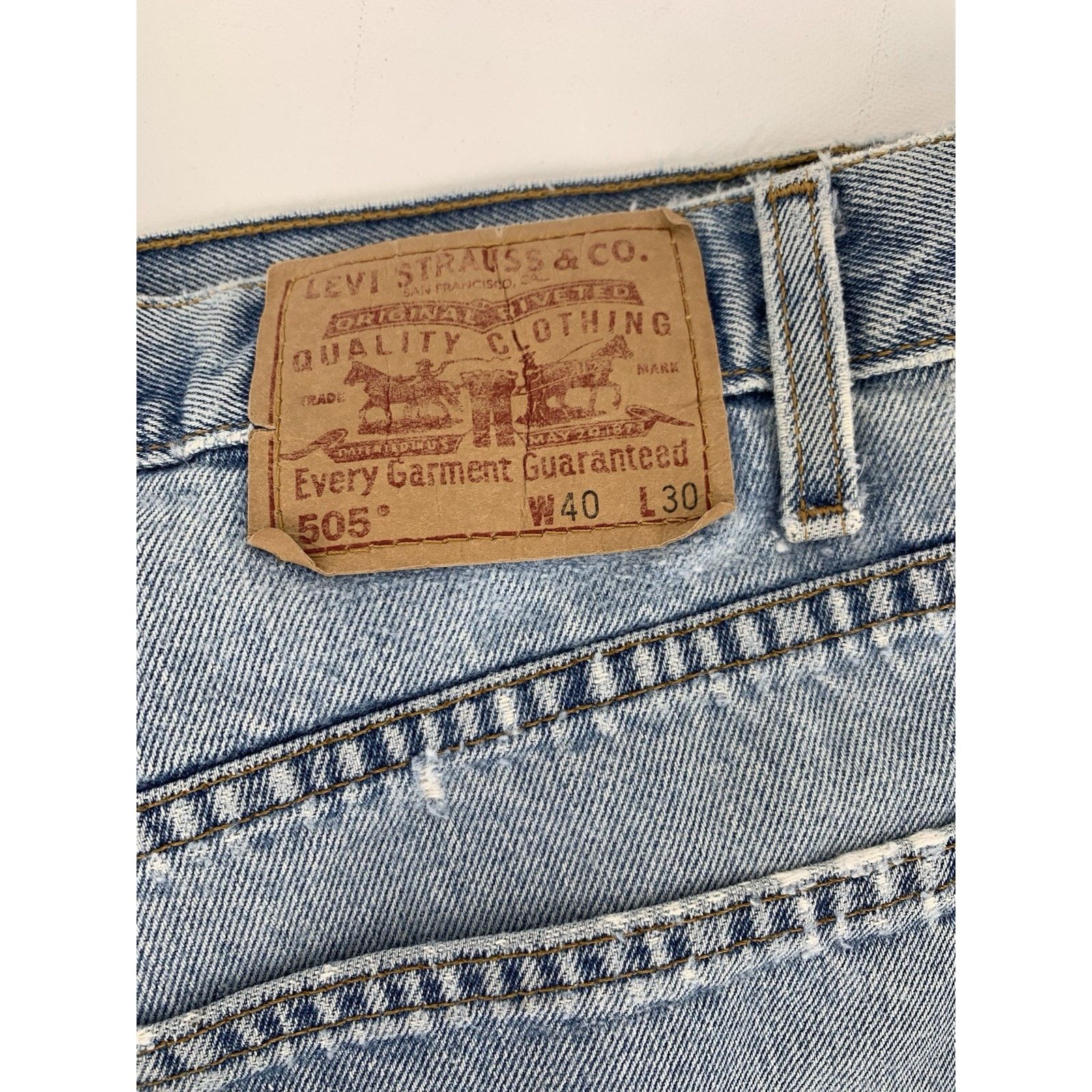Levi's VTG Levi's 505 40x30 Blue Jeans Y2K 90s Distressed Thrashed Size US 40 / EU 56 - 4 Thumbnail