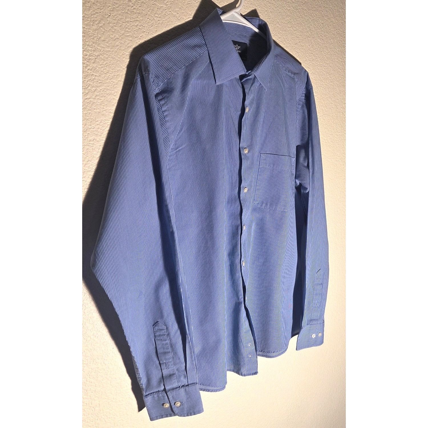 Dockers Dockers Men's Large Blue Striped Button-Up Dress Shirt Size US L / EU 52-54 / 3 - 3 Thumbnail