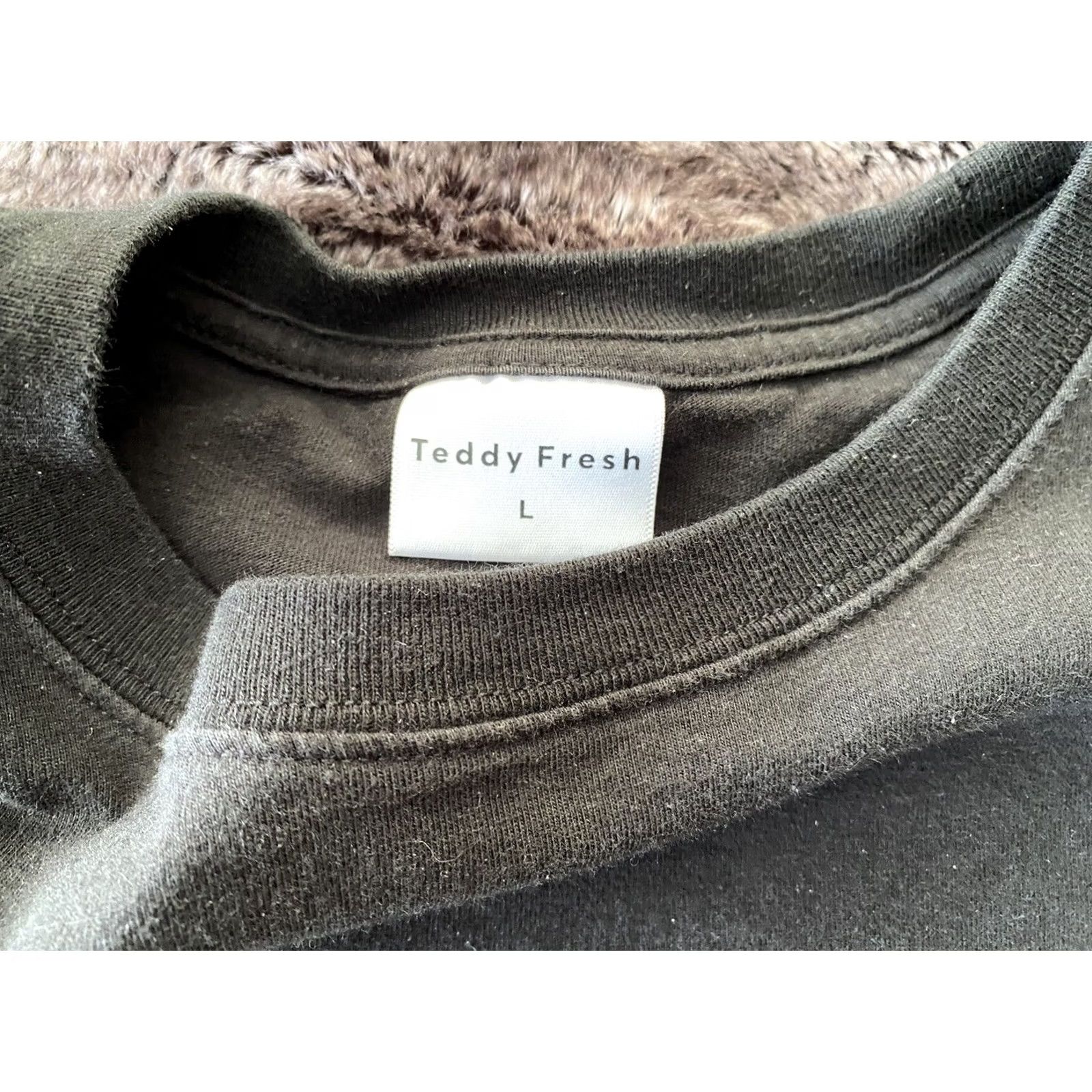 Teddy Fresh Teddy Fresh Black T-shirt Embroidered Front Bear Women Size L Size L / US 10 / IT 46 - 4 Thumbnail