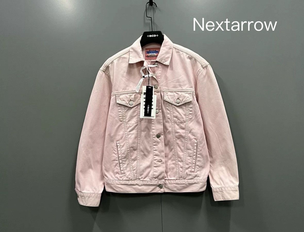 Acne studious 新品 pink denim jacket Acne Studios Pink washed denim jacket 2410-Nextarrow
