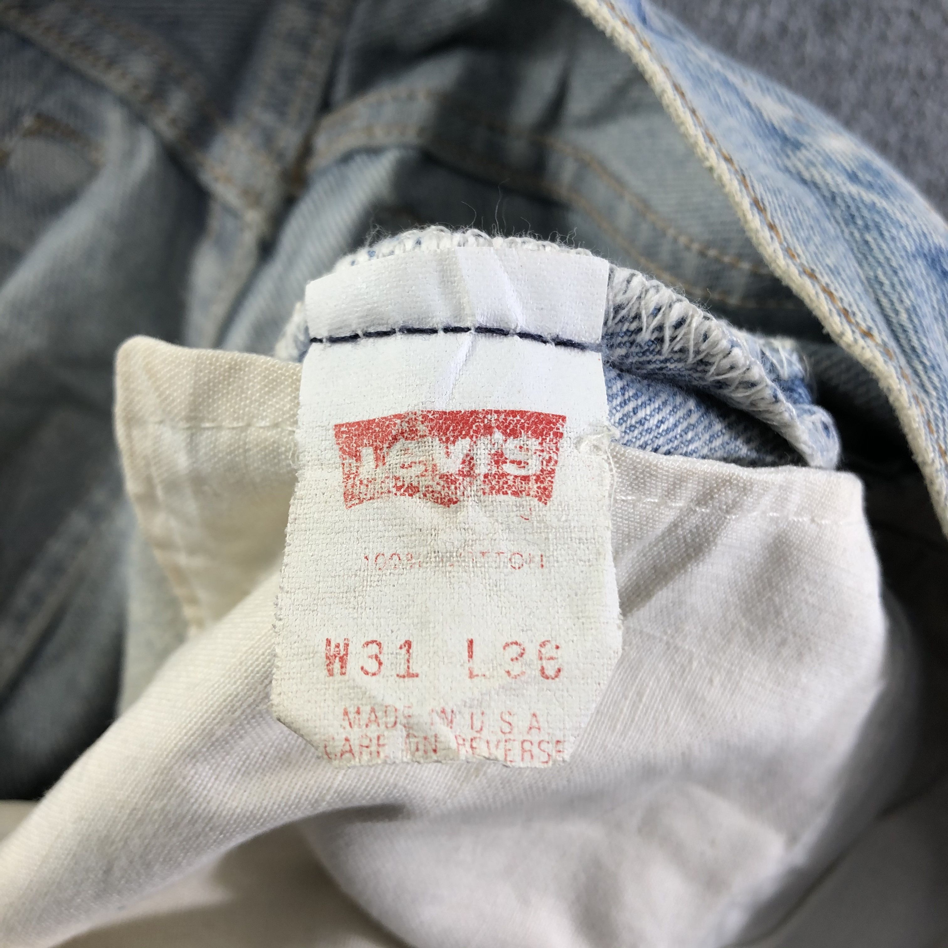 Levi's × Vintage Vintage 90s Light Wash Levis 501 Jeans-J3953 Size US 30 / EU 46 - 10 Thumbnail