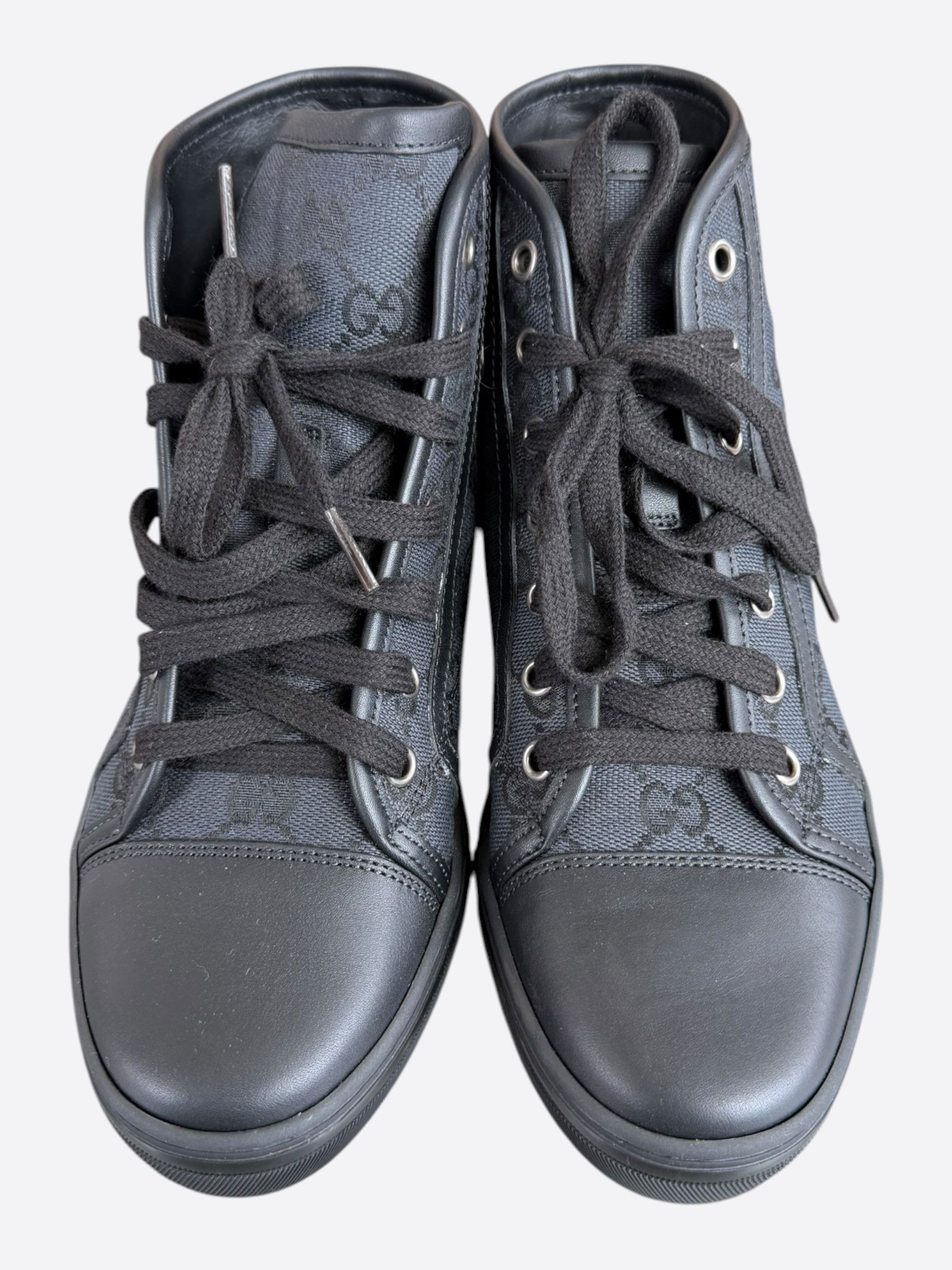 Gucci Gucci Black GG Monogram Women's High Top Sneaker Size US 6 / IT 36 - 2 Thumbnail