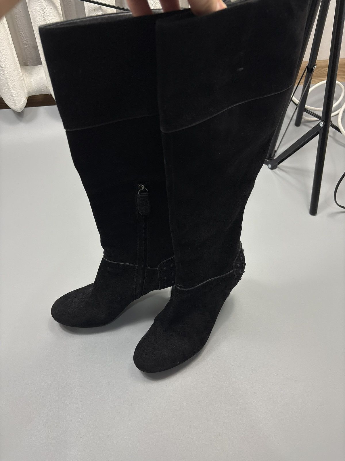 Tod's TOD'S black suede Knee High Luxury Boots Shoes Size US 6.5 / IT 36.5 - 14 Thumbnail