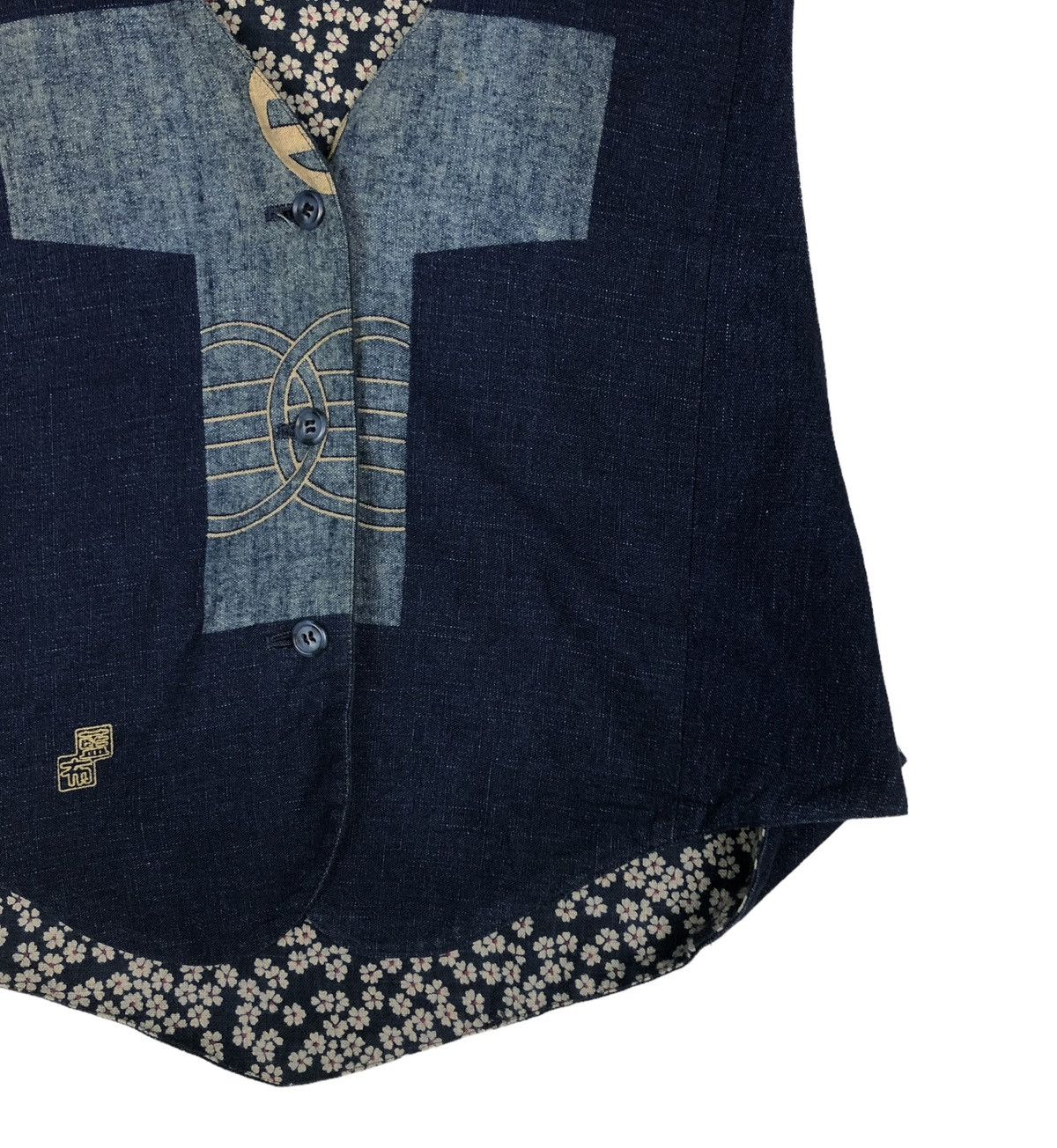 45rpm 🔥VINTAGE INDIGO BLUE BLUE JAPAN VEST BIG LOGO TRADITIONAL Size US S / EU 44-46 / 1 - 6 Thumbnail