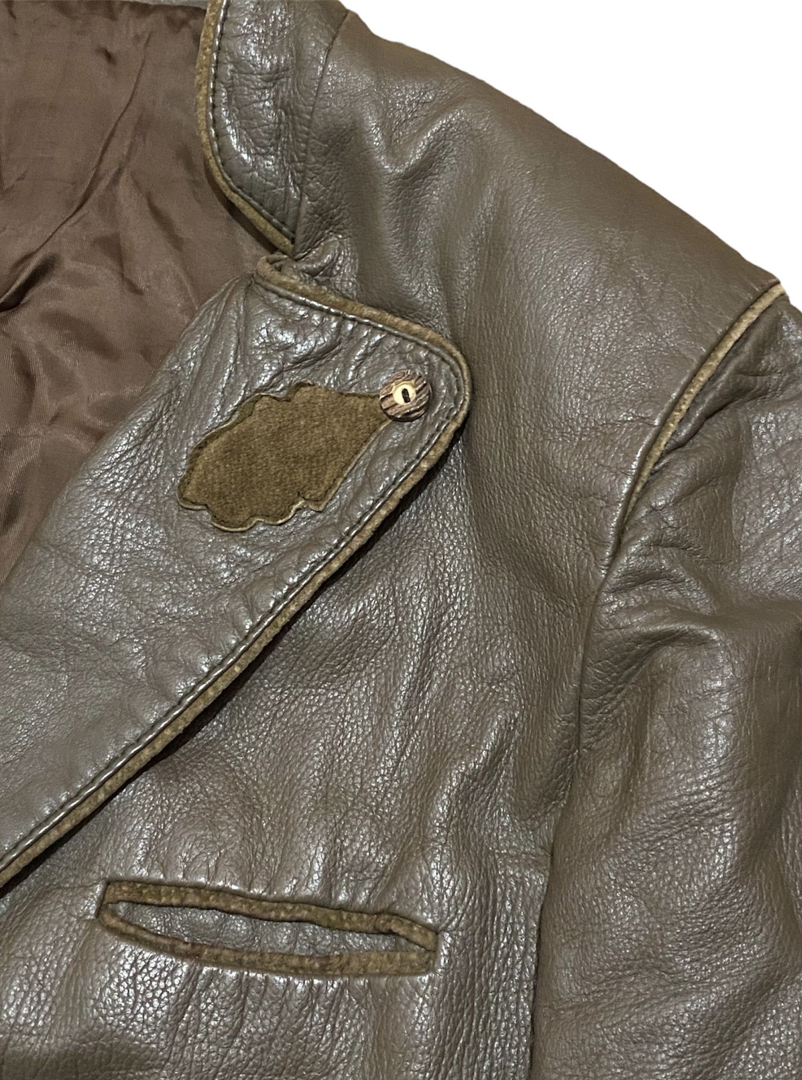 Vintage Vintage Hunter Leather Blazer / Jacket / Coat / Size US L / EU 52-54 / 3 - 7 Thumbnail