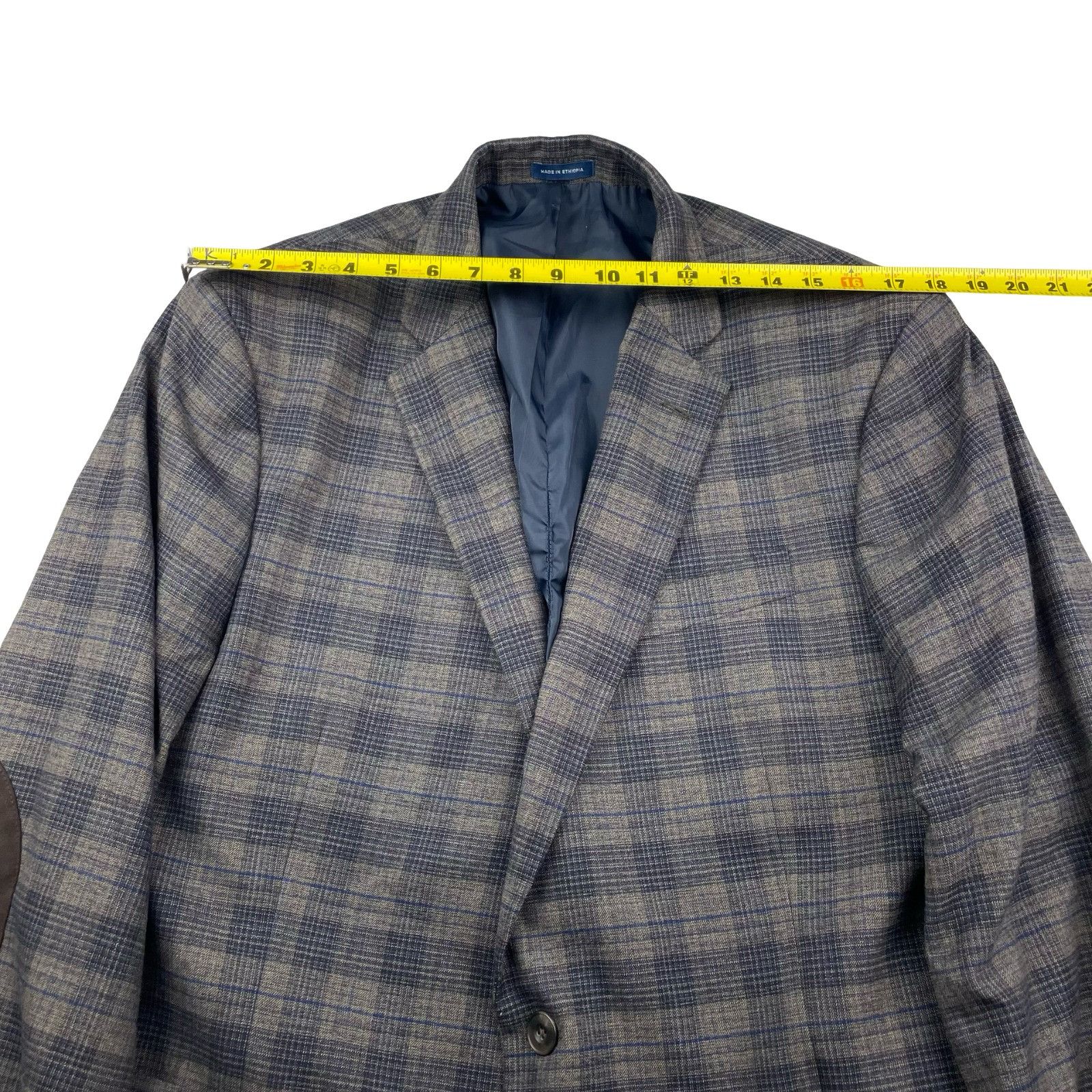 Stafford Stafford Men's Performance Elbow Patches 2-Button Blazer Gra Size 46R - 10 Thumbnail