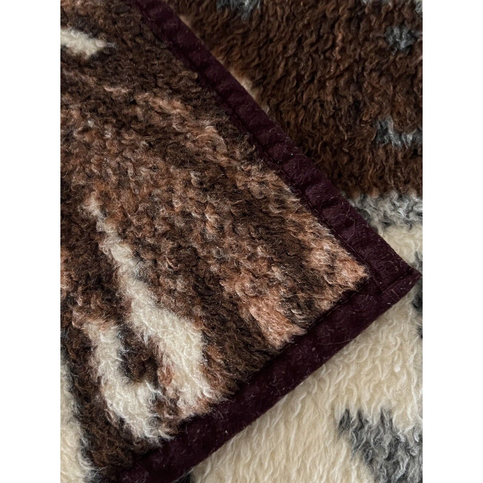 Vintage Bengal Tiger Reversible Blanket Throw 61x51 Animal P