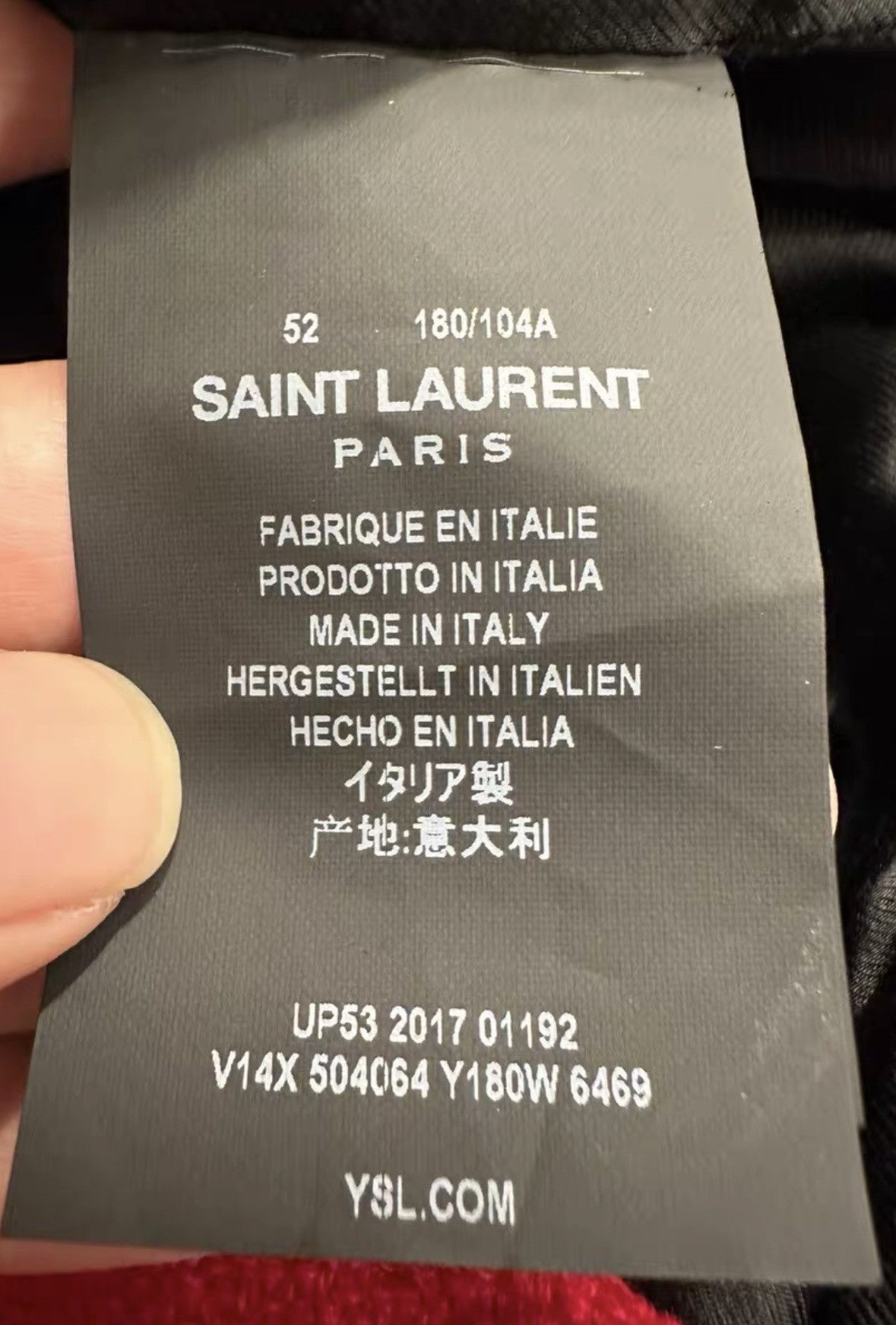 Saint Laurent Paris Saint Laurent Paris SLP 2017FW Red & Black Leather Heaven Size US L / EU 52-54 / 3 - 6 Thumbnail