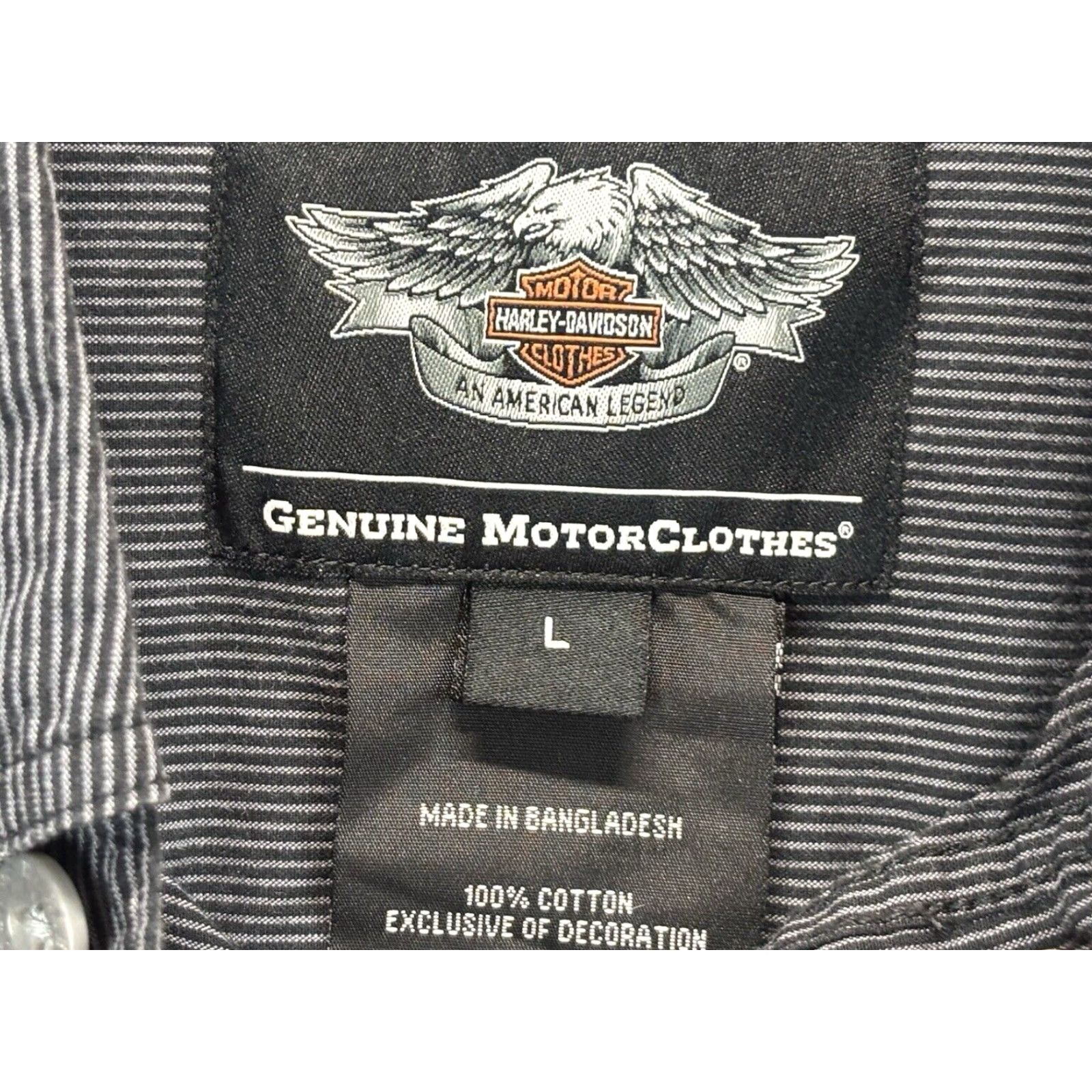 Harley Davidson Harley-Davidson Double Sided Graphic Shirt Large Mens Grey Button Up Long Sleeve Size US L / EU 52-54 / 3 - 6 Thumbnail