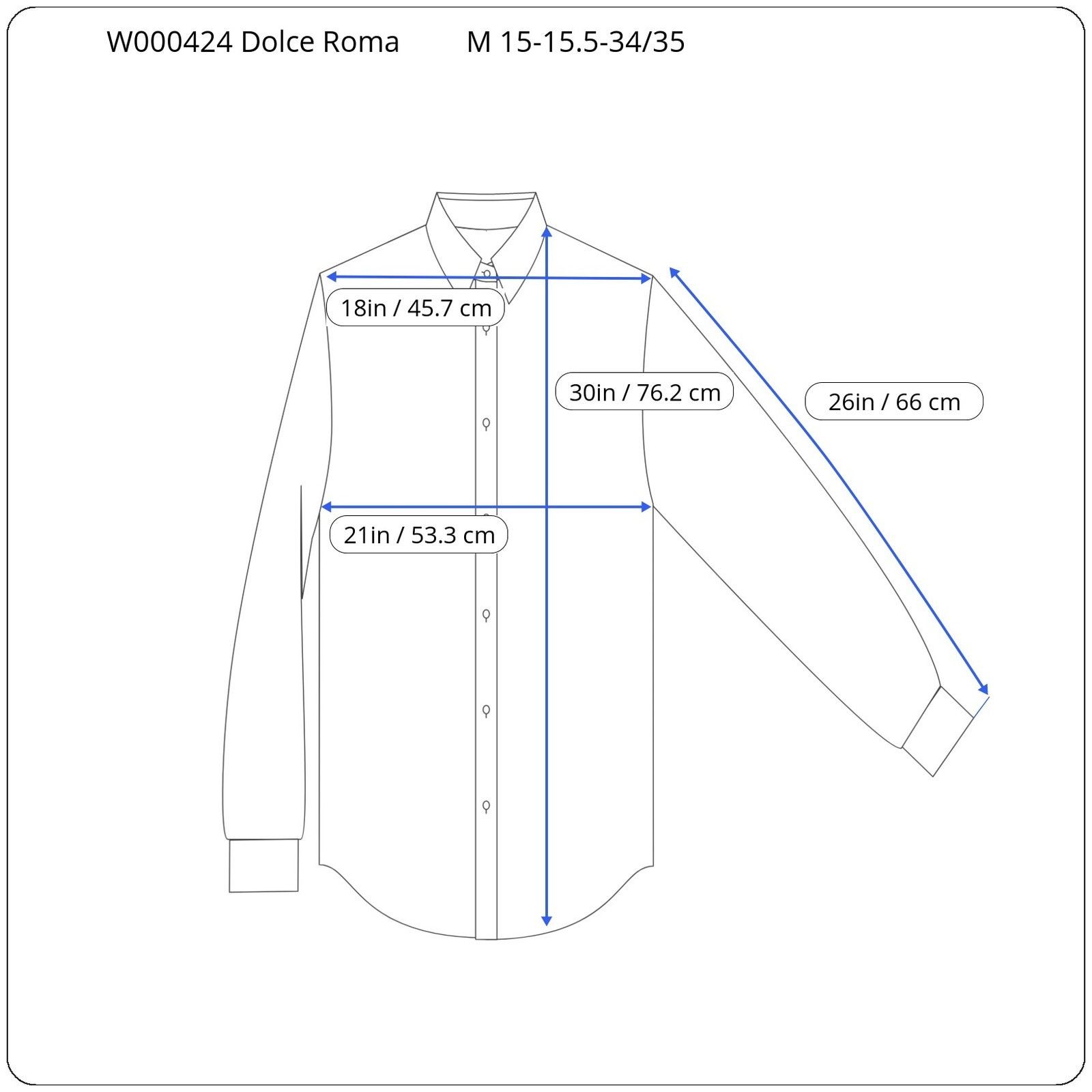 Other Dolce Roma Men’s Medium Dress Shirt Size US M / EU 48-50 / 2 - 4 Thumbnail