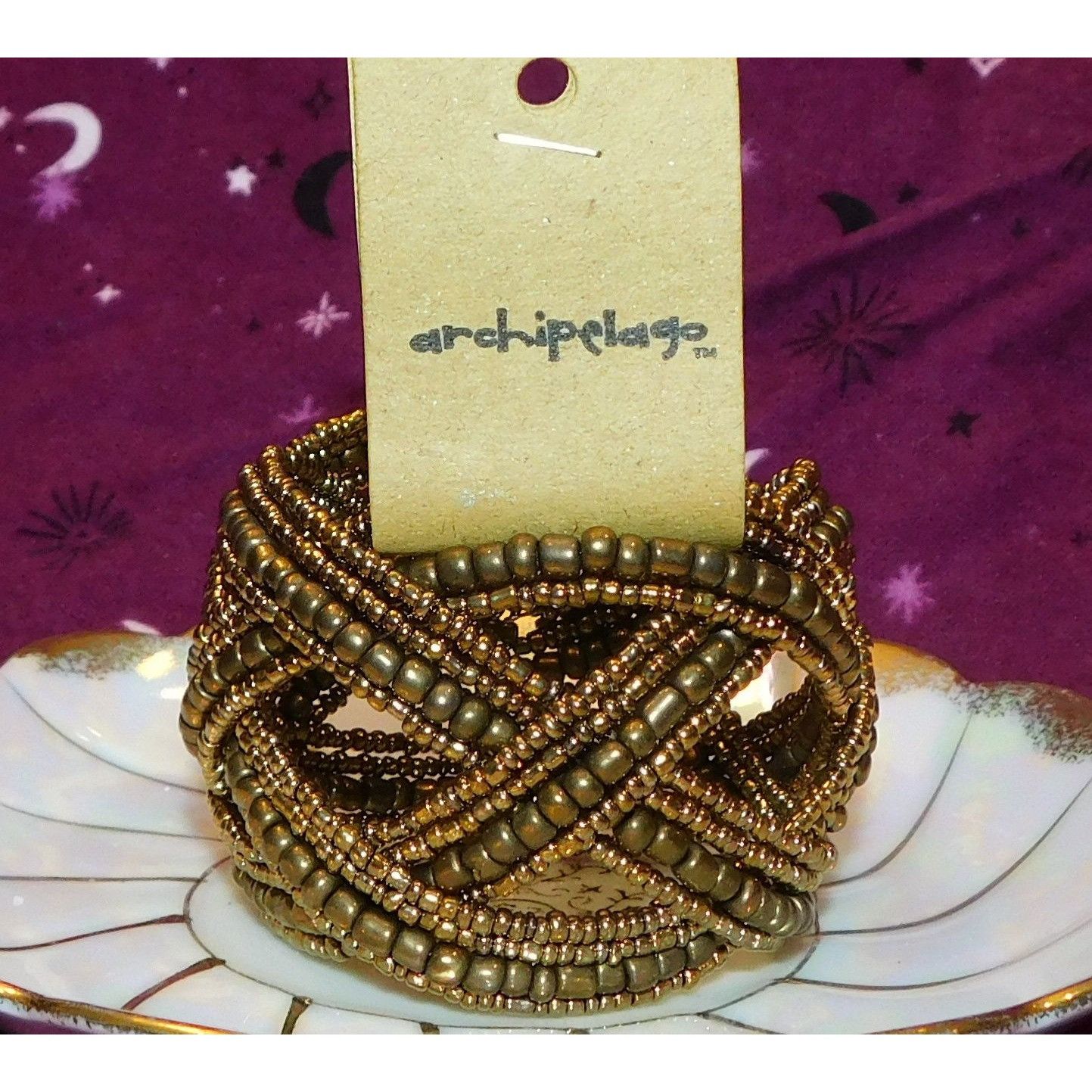 Other Archipelago Handmade Gold Beaded Cuff Bracelet Size ONE SIZE - 2 Thumbnail