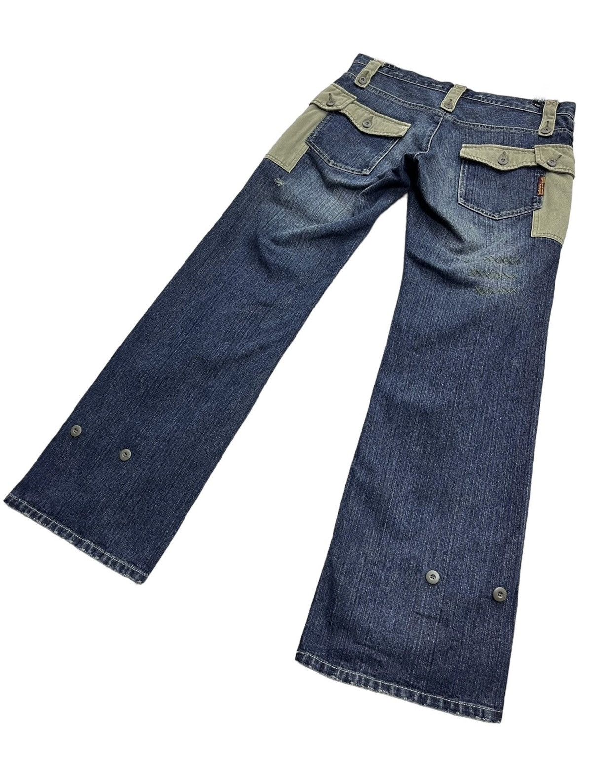 291295=Homme 291295=Homme Multi Pocket Flare Jeans Y2K Techwear Size US 32 / EU 48 - 6 Thumbnail